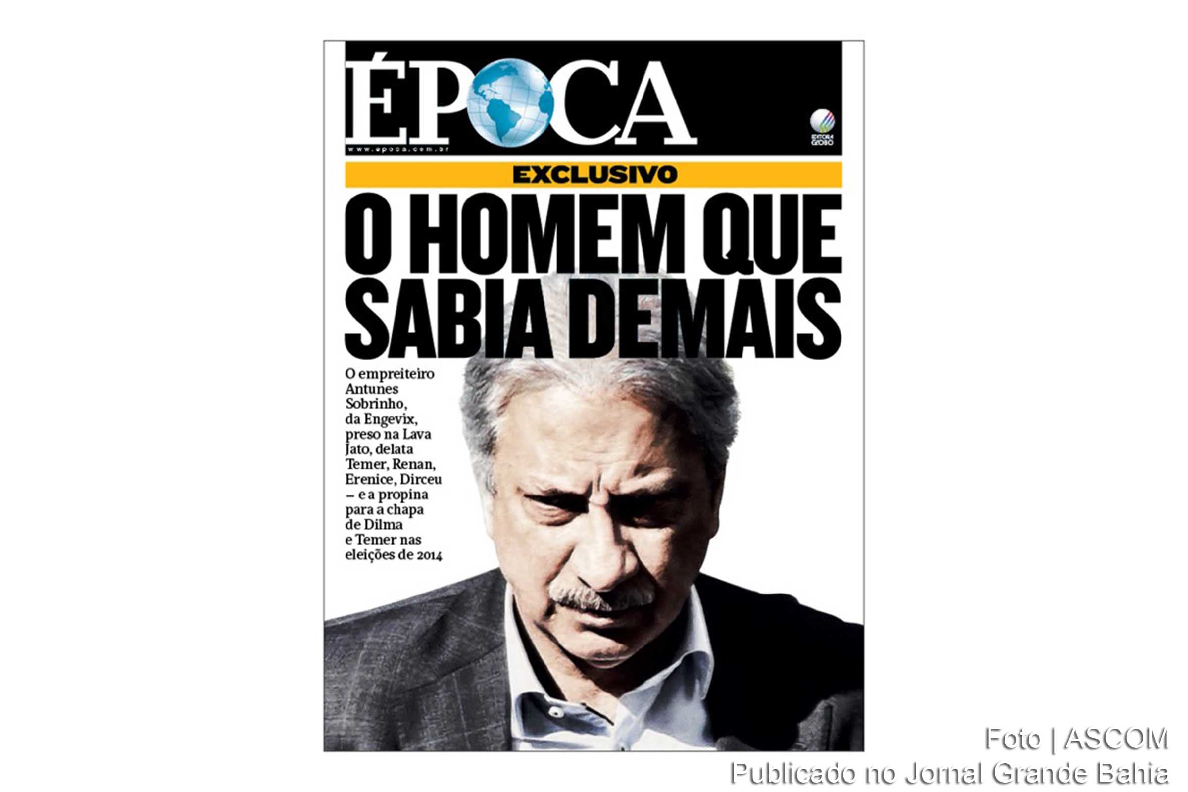 Segundo reportagem da Época, dono da Engevix, engenheiro José Antunes Sobrinho, relata pagamento de propina a políticos em proposta de delação. José Antunes Sobrinho foi detido na 19ª fase da Lava Jato, denominada 'Nessun Dorma'.