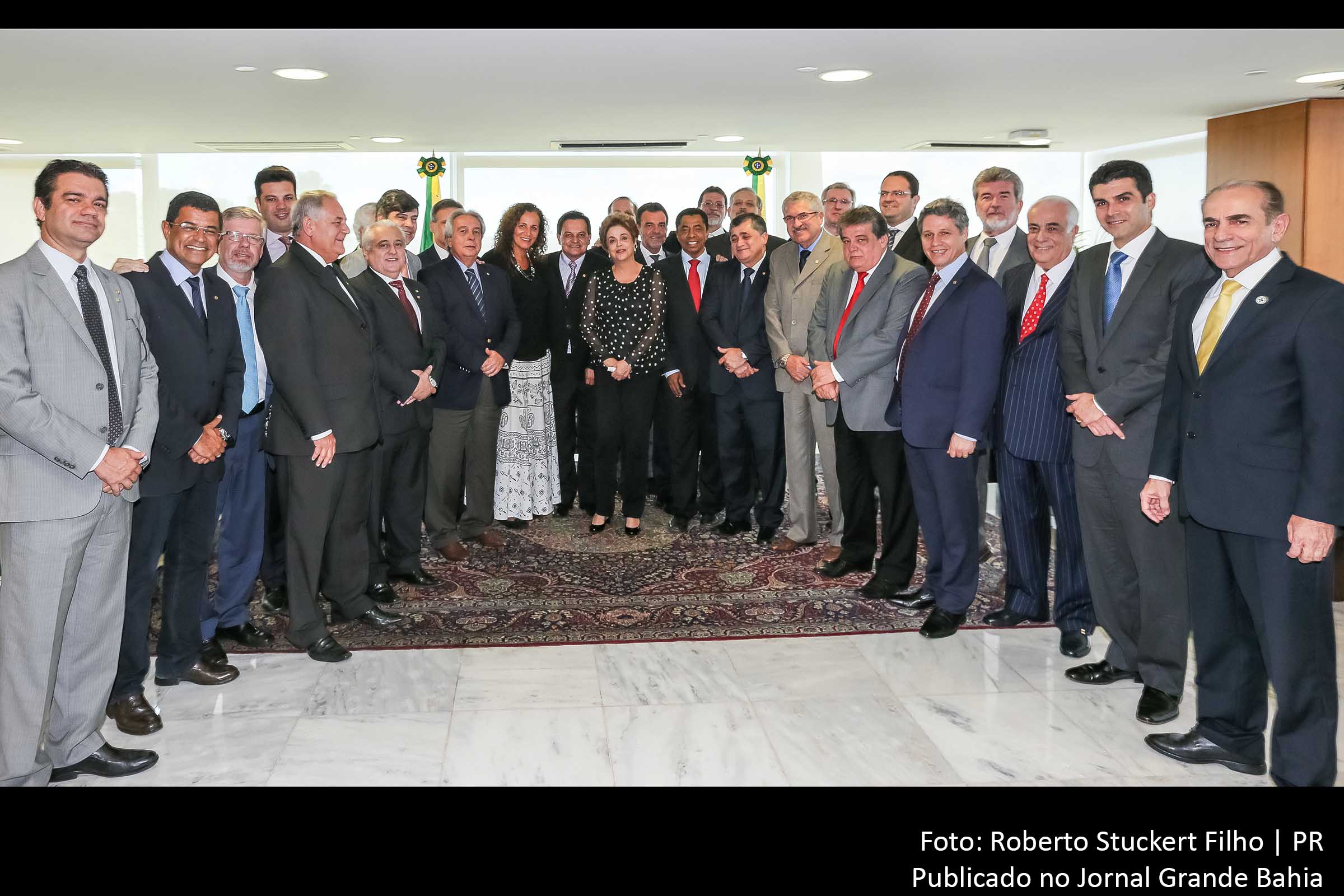 Presidenta Dilma Rousseff durante encontro com parlamentares no Palácio do Planalto.