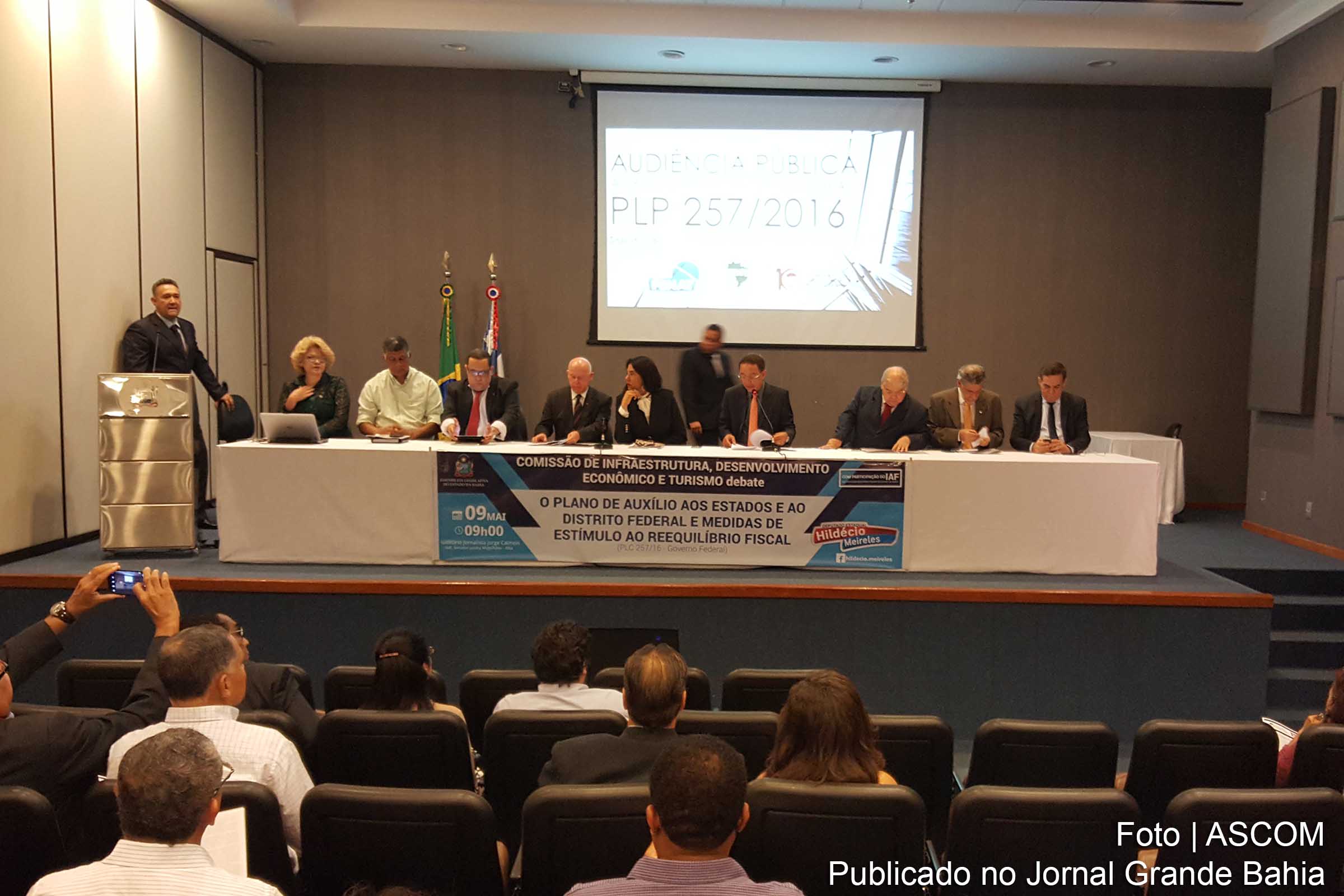 Audiência pública na Alba debate Projeto de Lei Complementar (PLP) 257/2016.