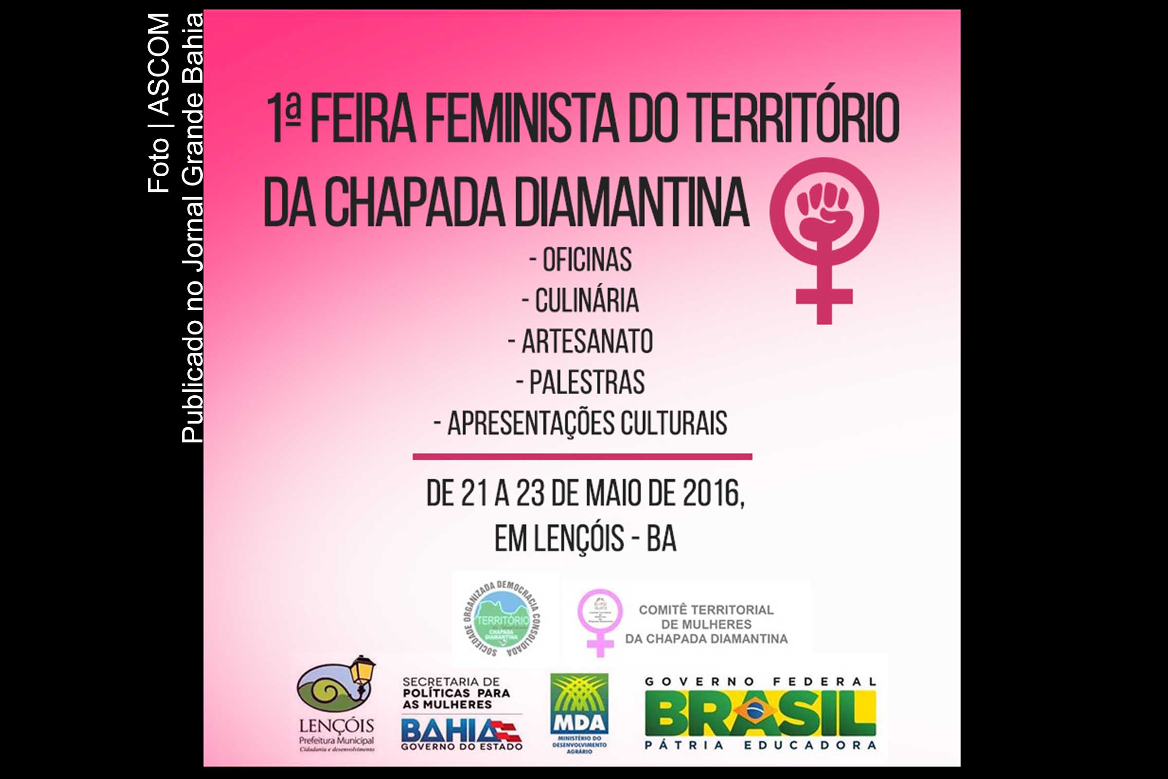 Cartaz da '1ª Feira Feminista da Chapada Diamantina'.