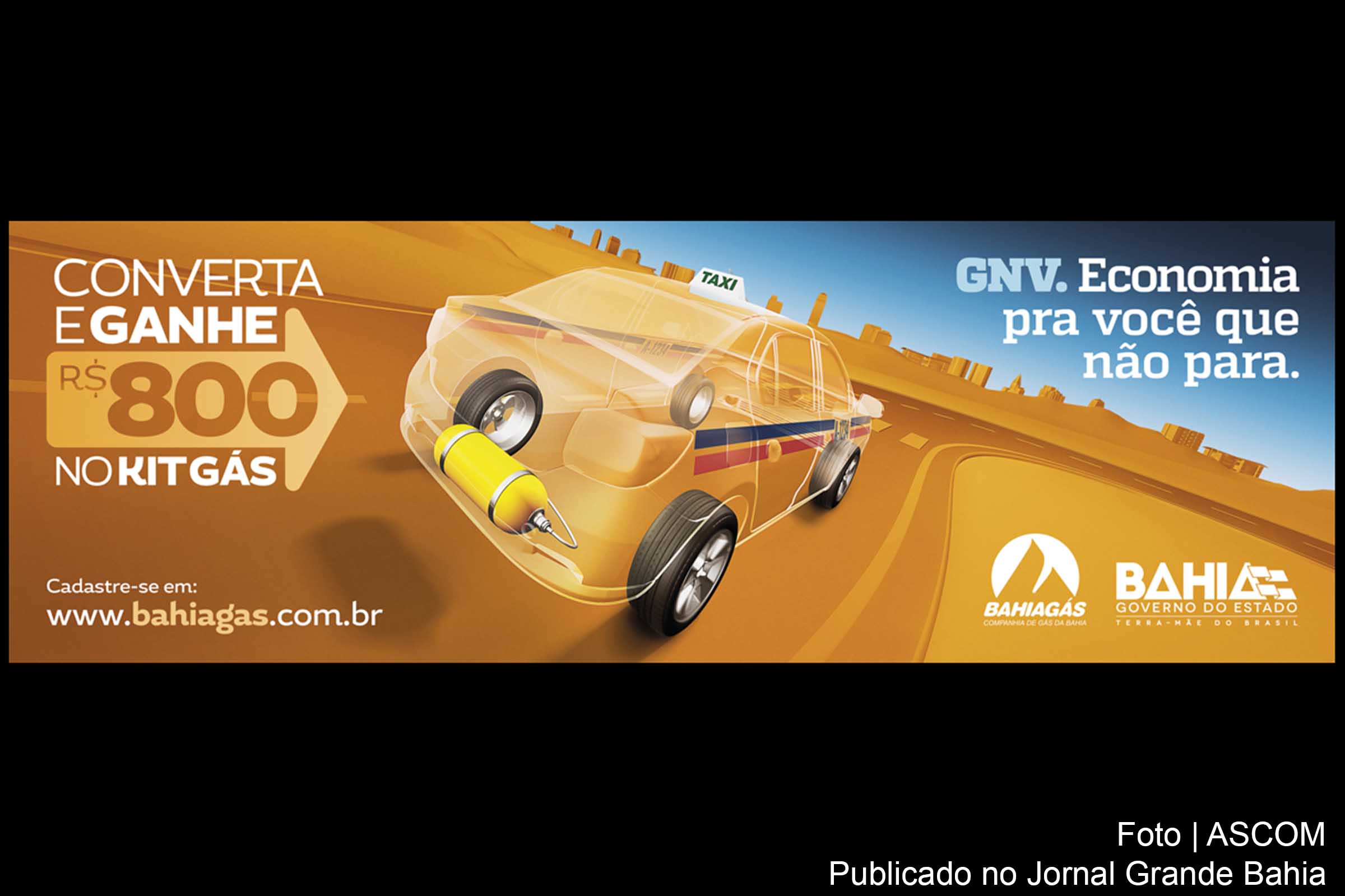 Cartaz da campanha da Bahiagás anuncia reembolso de R$800,00.