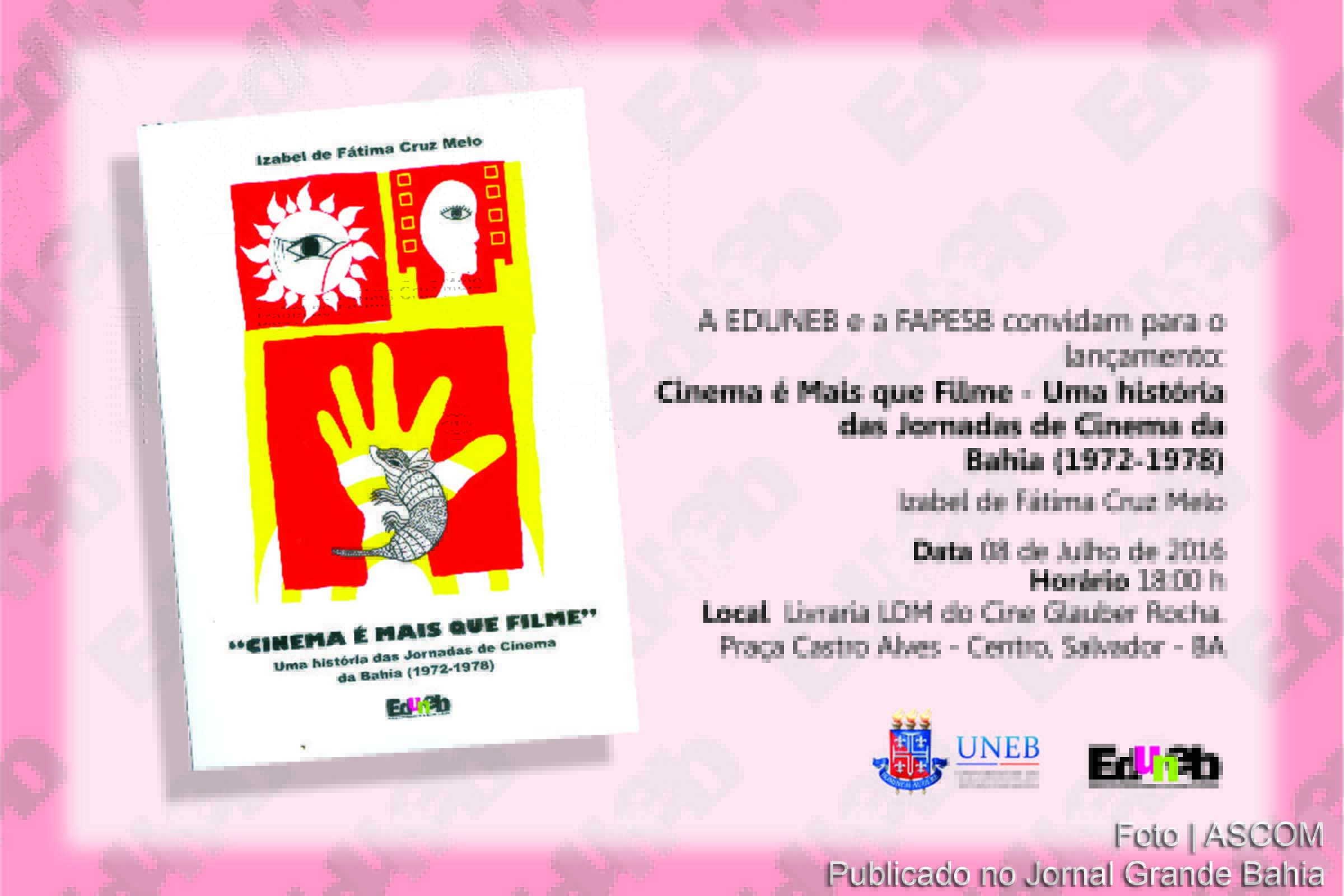 Convite de lançamento do livro 'Cinema é mais que filme'.
