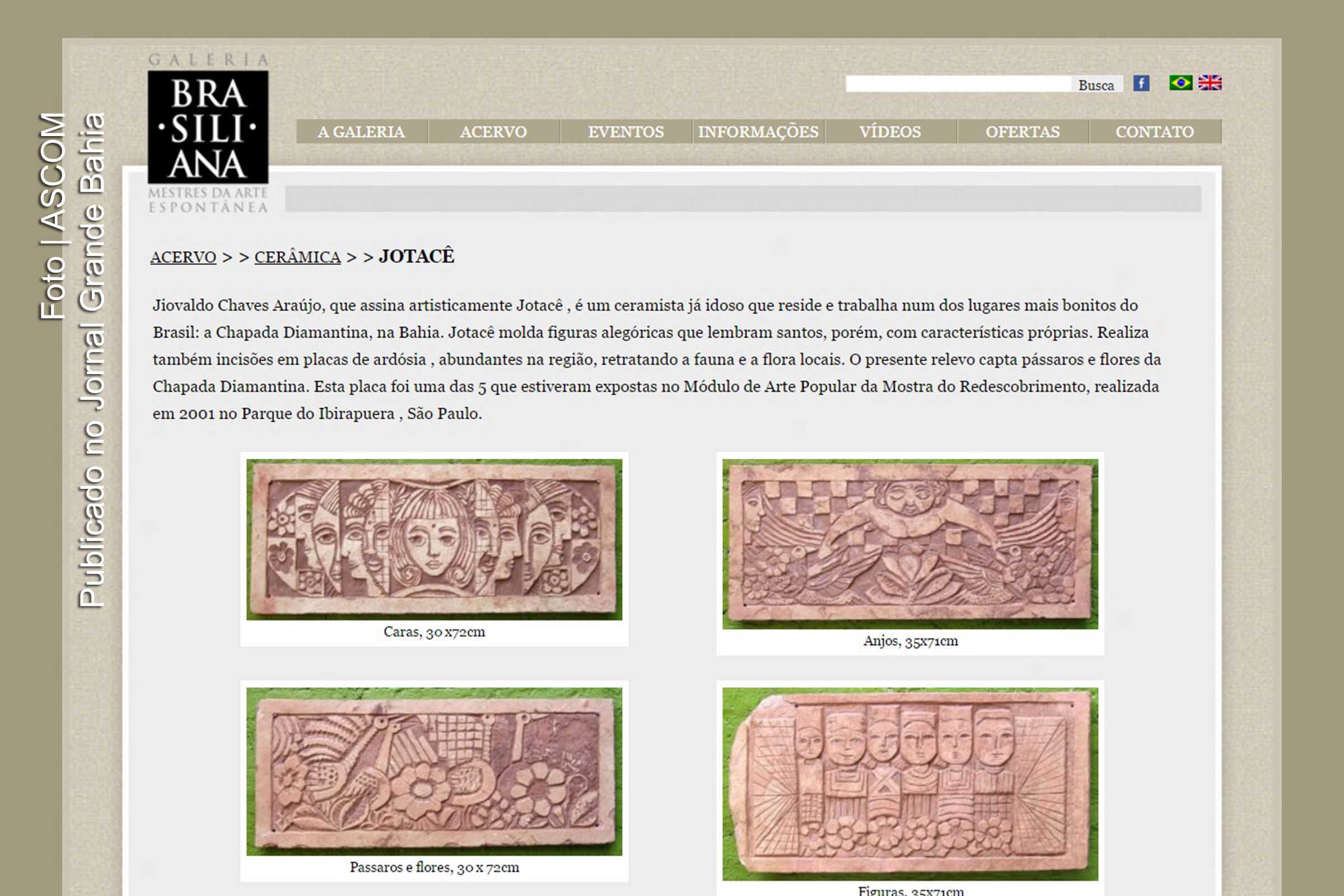 Imagens exemplificam arte de Jiovaldo Chaves Araújo (Jotacê).