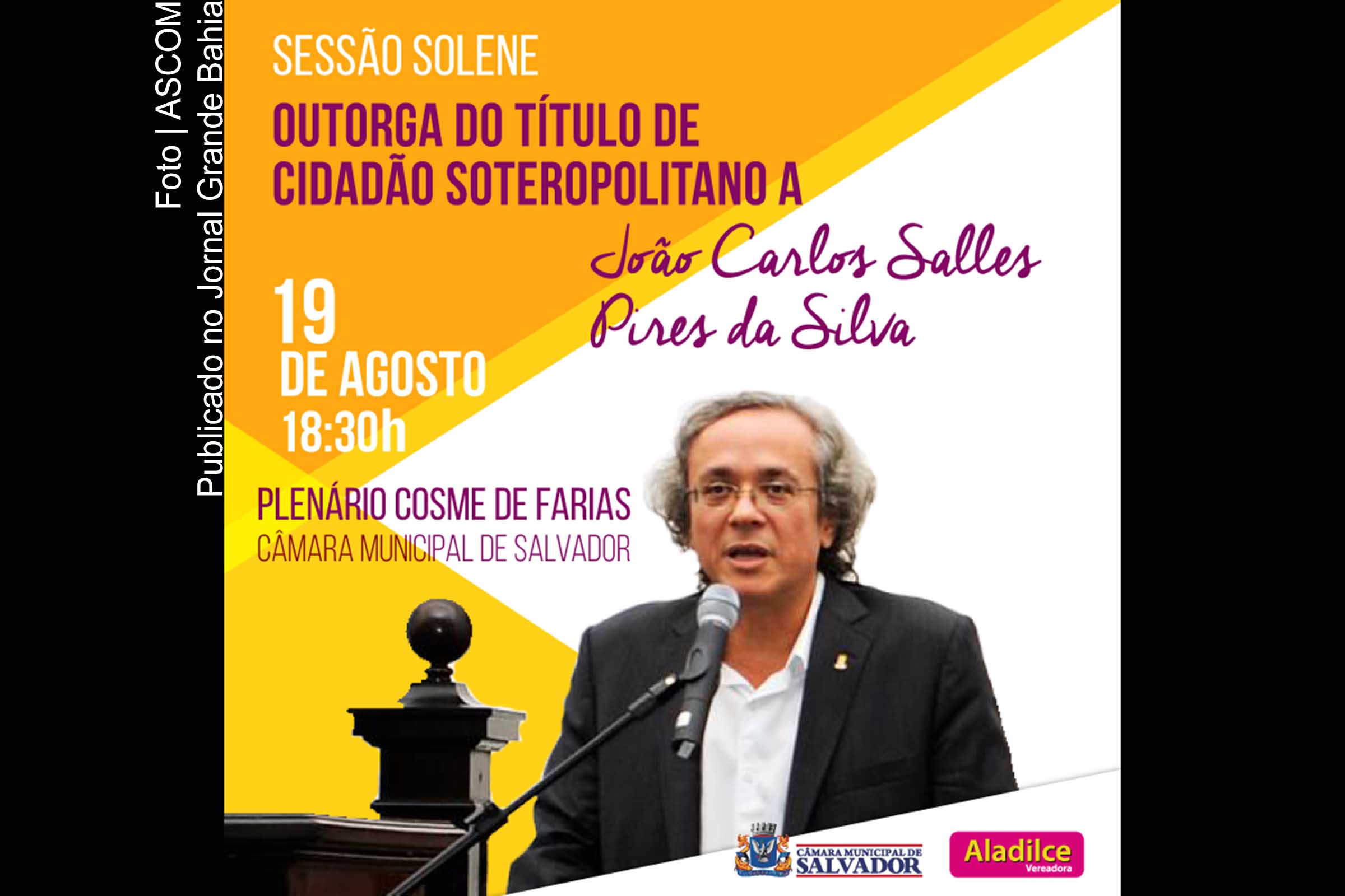 Reitor João Salles recebe título.