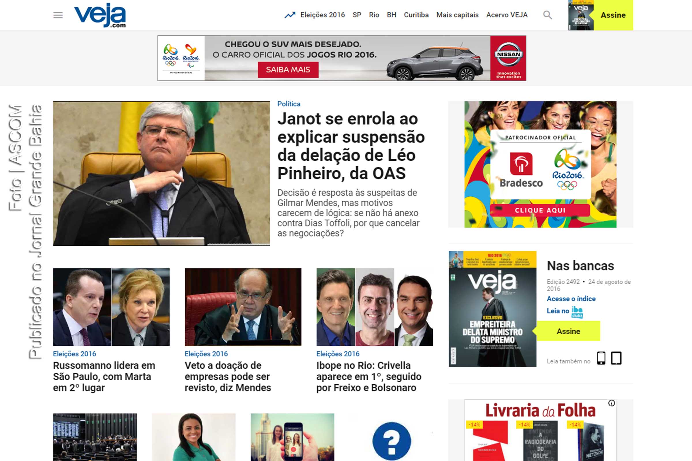 Revista Veja contesta Rodrigo Janot e diz que informações sobre possível delação envolvendo Dias Toffoli foram checadas.