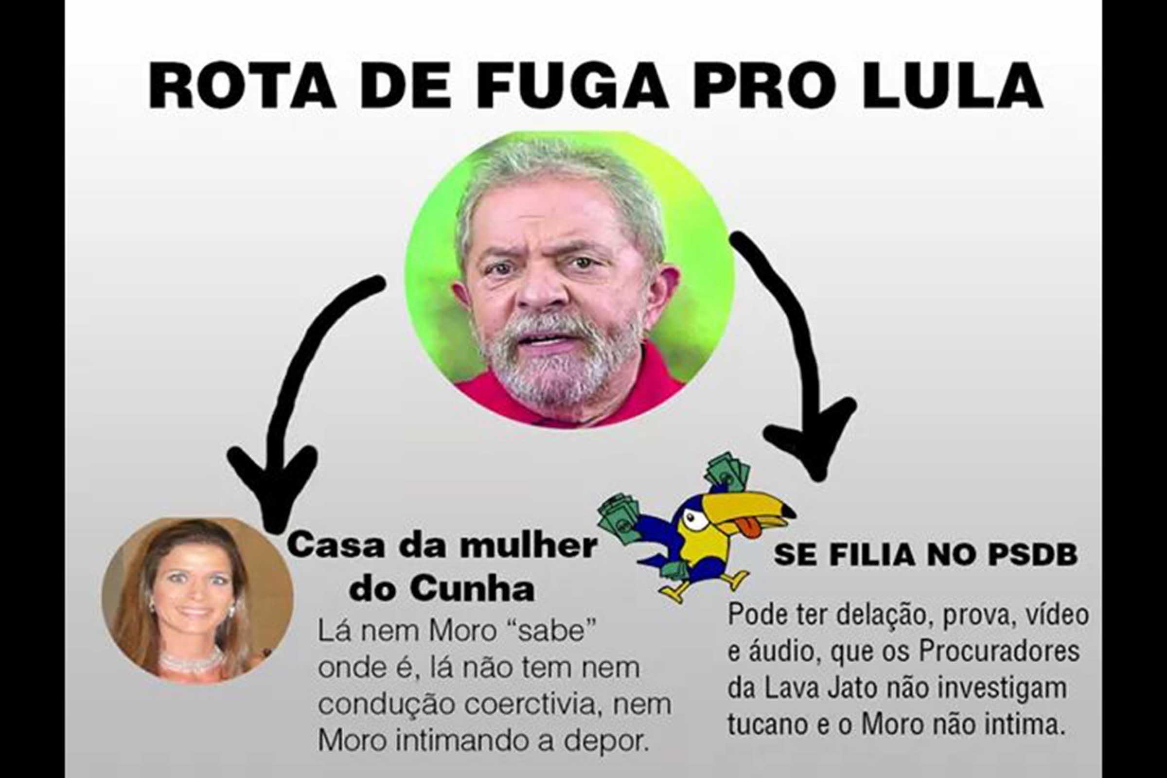 Infográfico satiriza tentativa de criminalizar ex-presidente Lula.