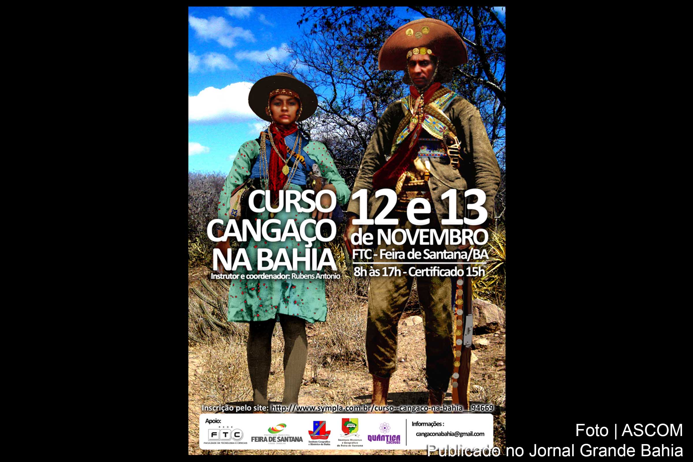 Cartaz anuncia curso 'Cangaço na Bahia'.