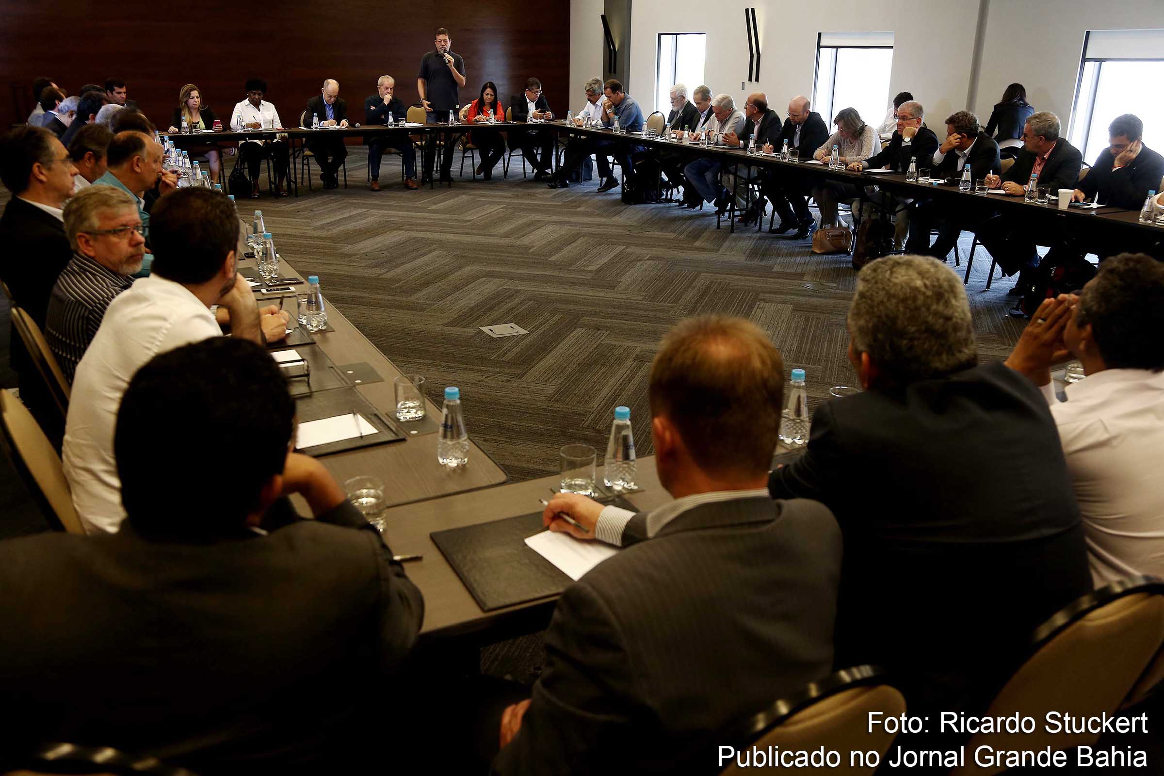 Ex-presidente Lula durante reunião de conjuntura política com lideranças do PT, em São Paulo.