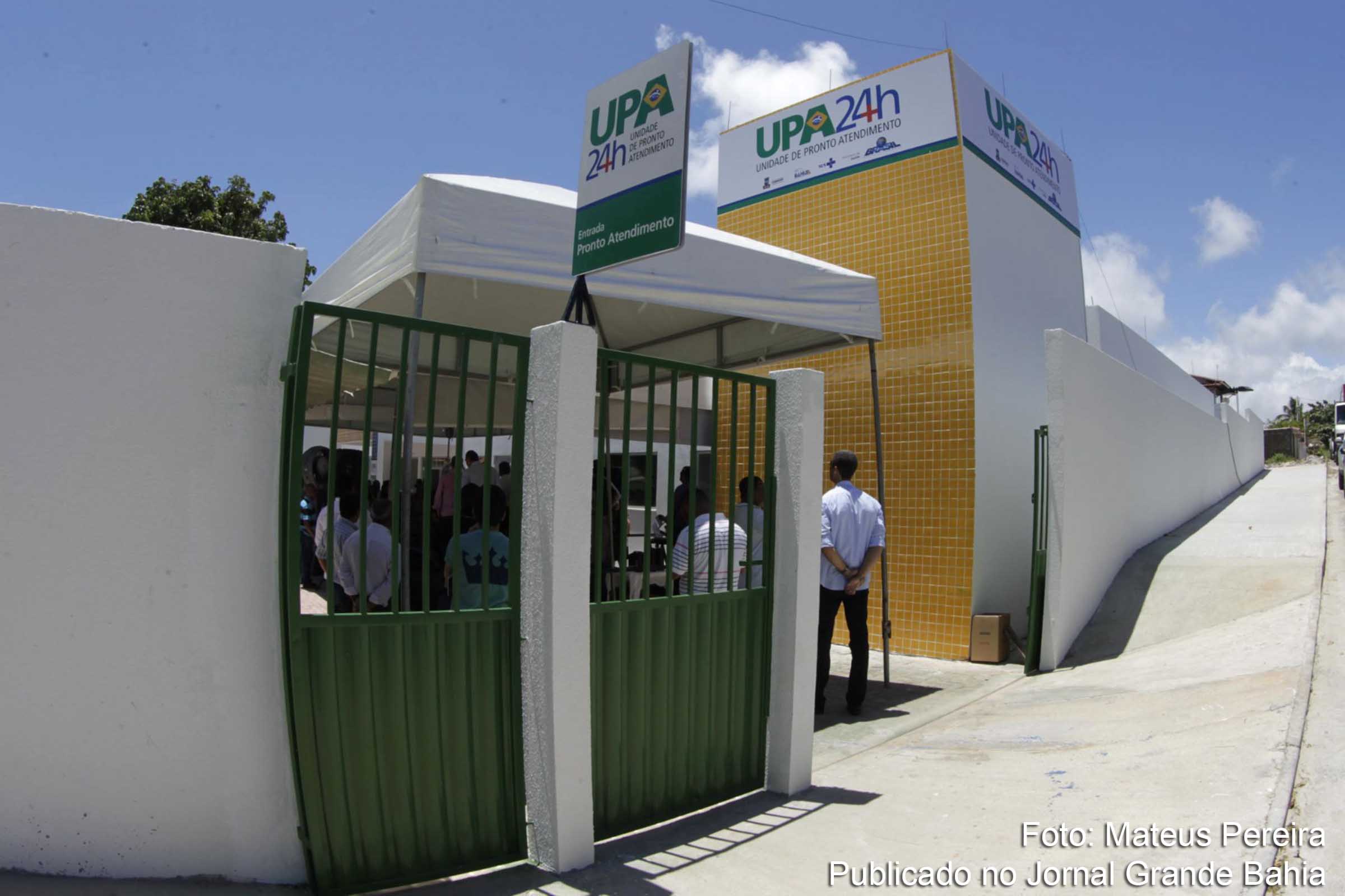 Fachada da Unidade de Pronto Atendimento (UPA) em Arembepe, no município de Camaçari.