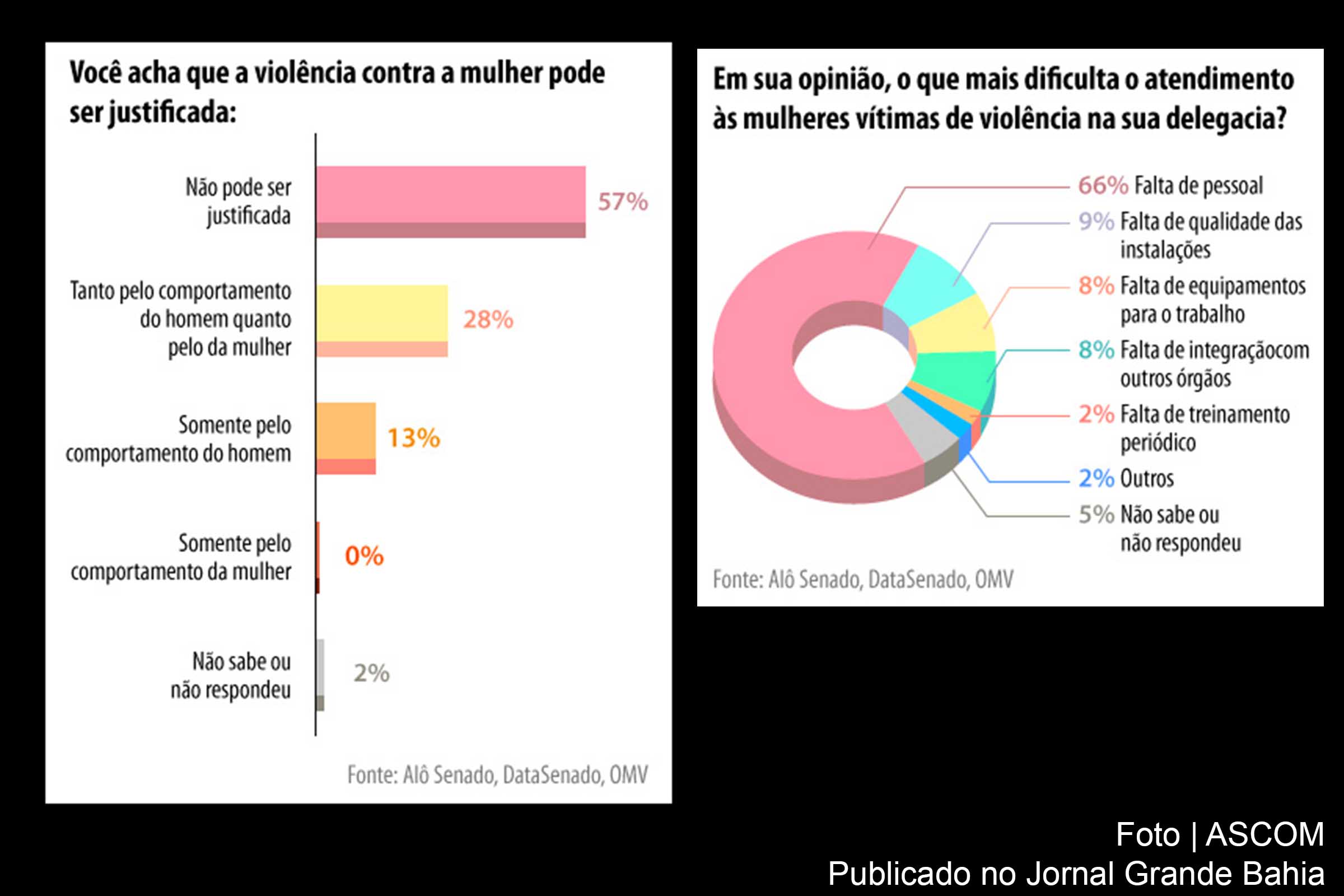 Infográfico sobre problemas em delegacias da mulher.
