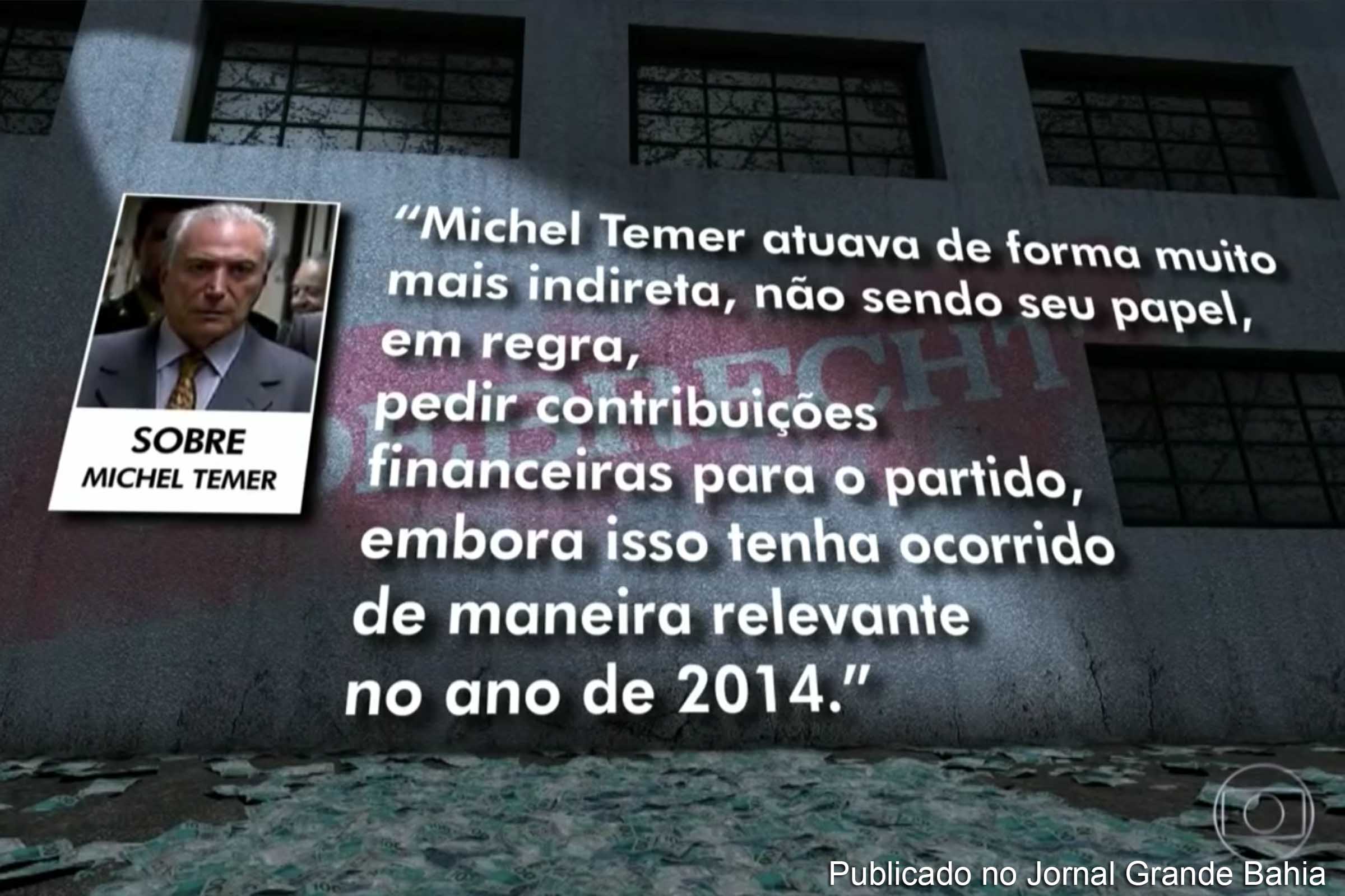 Presidente Michel Temer é citado em delação de Claudio Melo Filho.