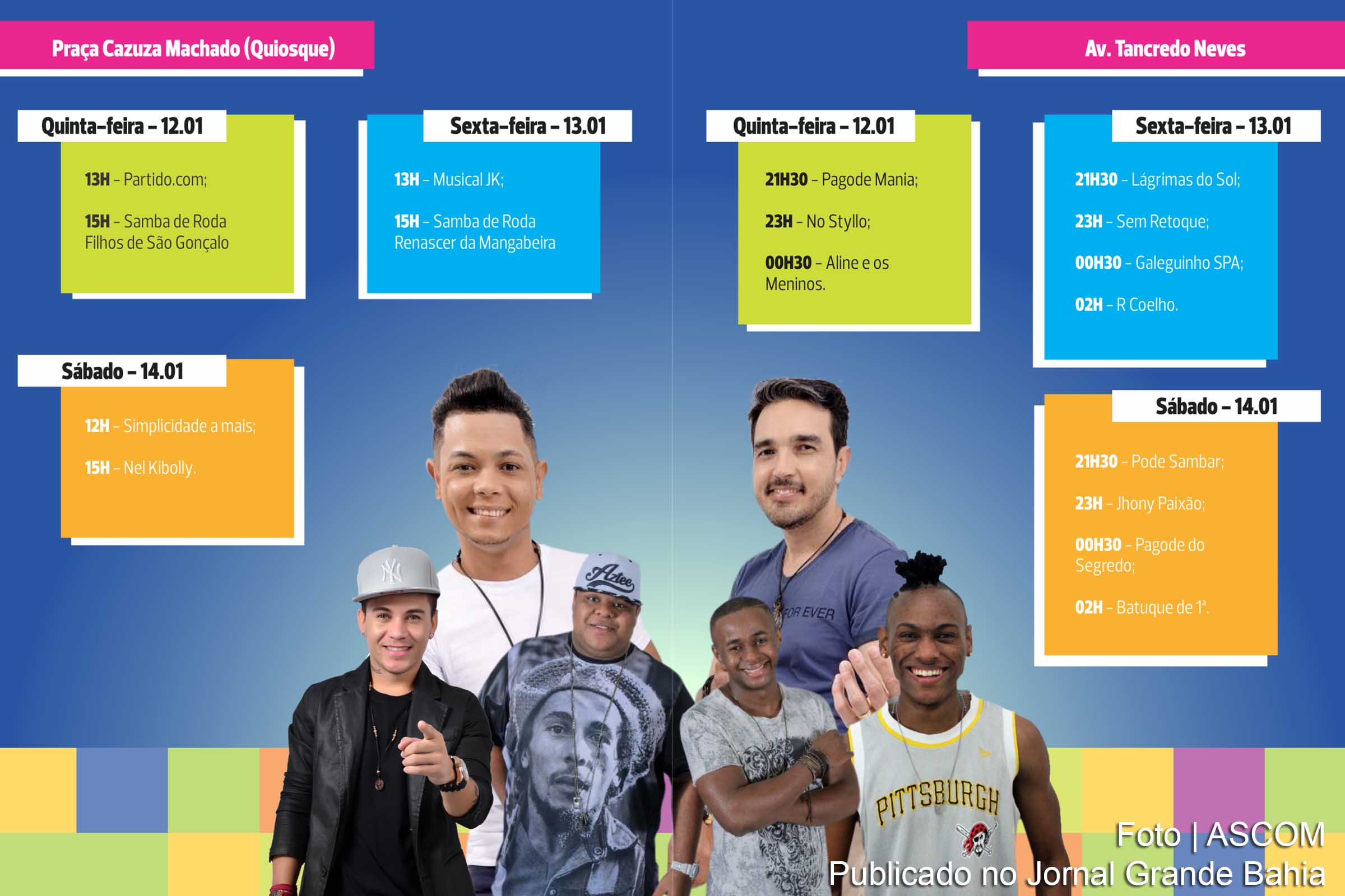 Cartaz com a programação dos festejos em homenagem a São Gonçalo do Amarante.