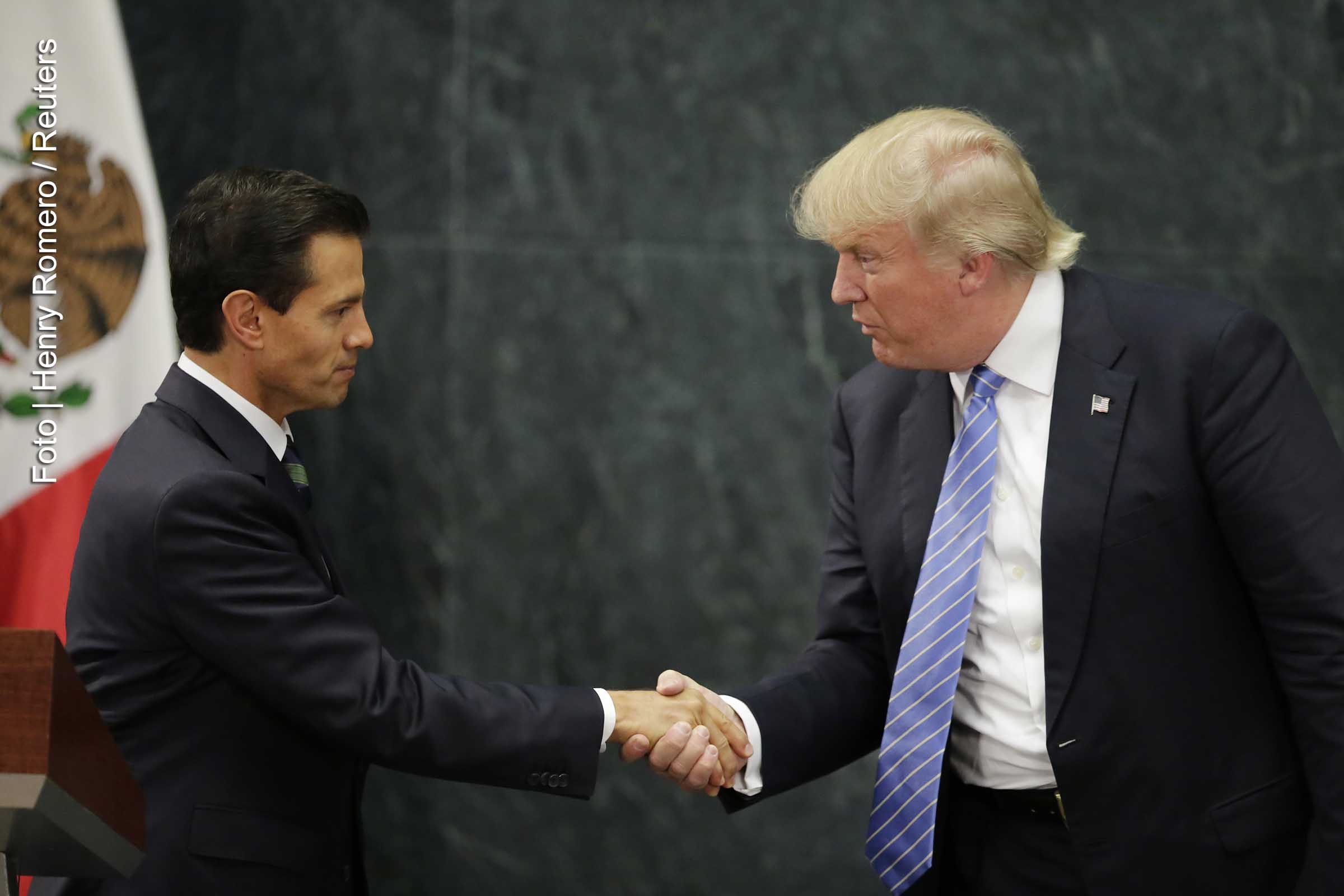 Enrique Peña Nieto e Donald Trump. Relação entre México e Estados Unidos está abalada com política protecionista estadunidense.