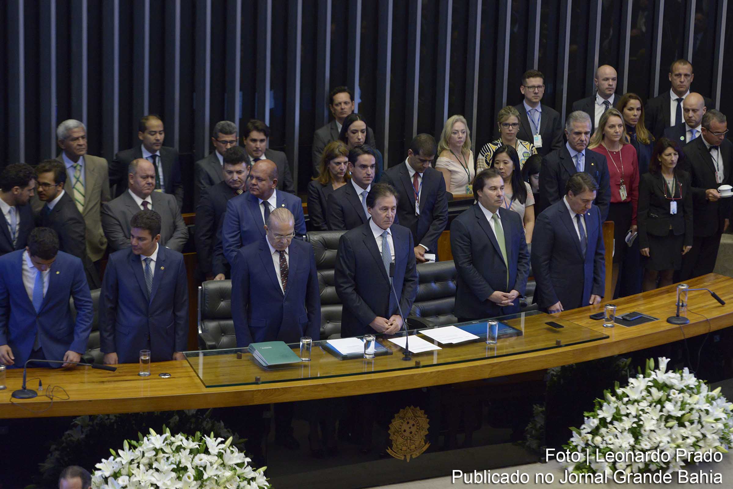 Sessão Solene do Congresso Nacional destinada a inaugurar a 3ª Sessão Legislativa Ordinária da 55ª Legislatura. Mensagem encaminhada ao Congresso Nacional reforça o apelo do governo Temer pela aprovação das reformas previdenciária e trabalhista.