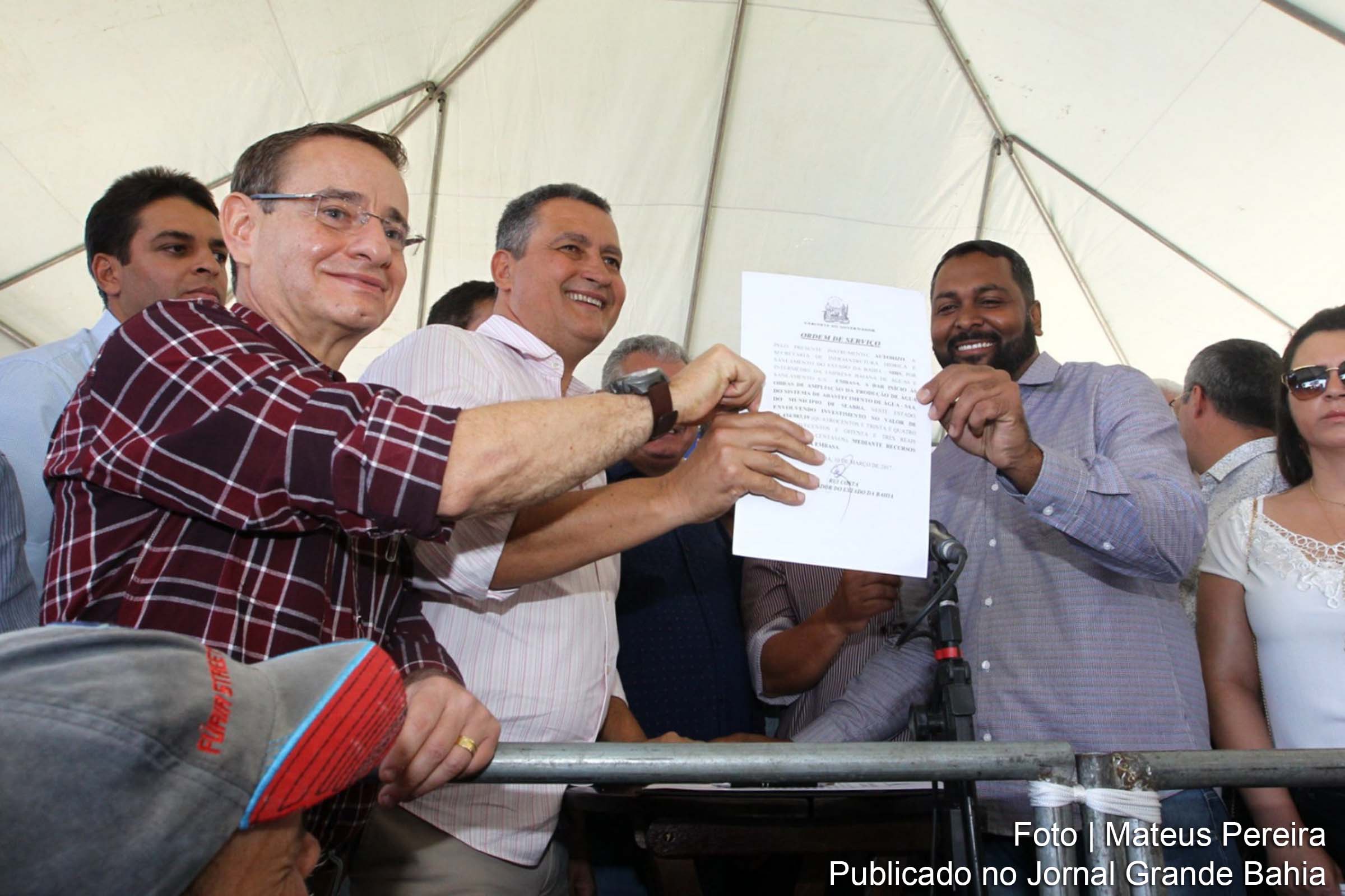 Governador Rui Costa assina Ordem de Serviço para início das obras de ampliação do Sistema de Abastecimento de Água e implantação da Adutora de Água Bruta.