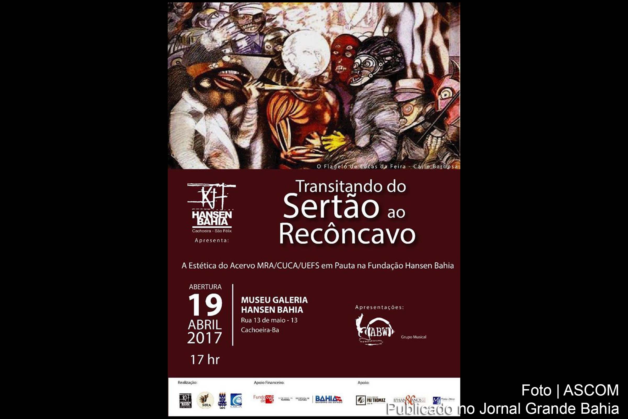Cartaz anuncia exposição ''Transitando do Sertão ao Recôncavo'.