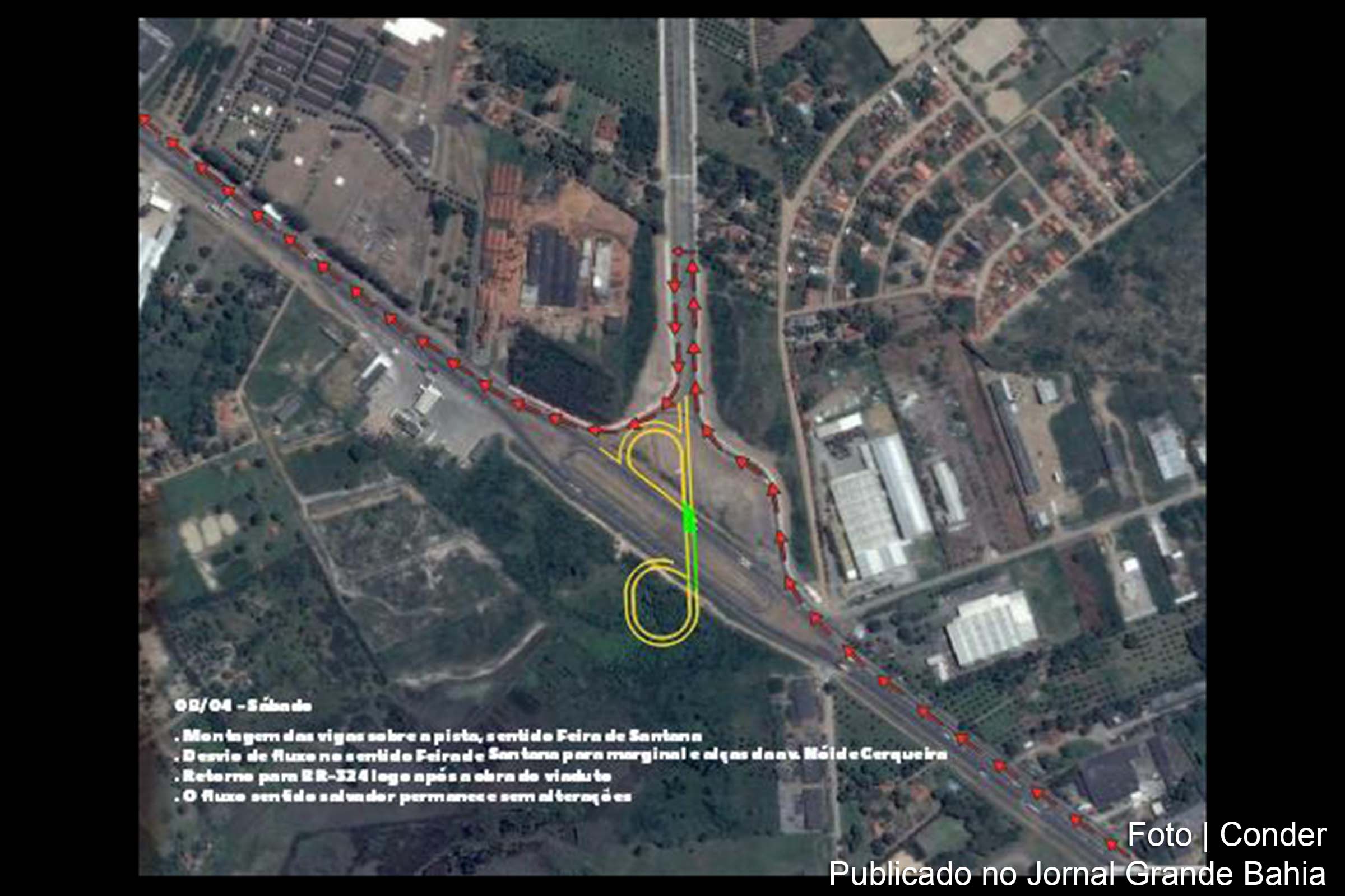 Projeção do viaduto da BR 324 com a Avenida Nóide Cerqueira, em Feira de Santana.