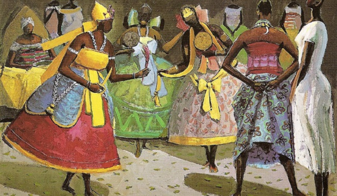 Pintura Candomblé, do artista plástico Carybé.