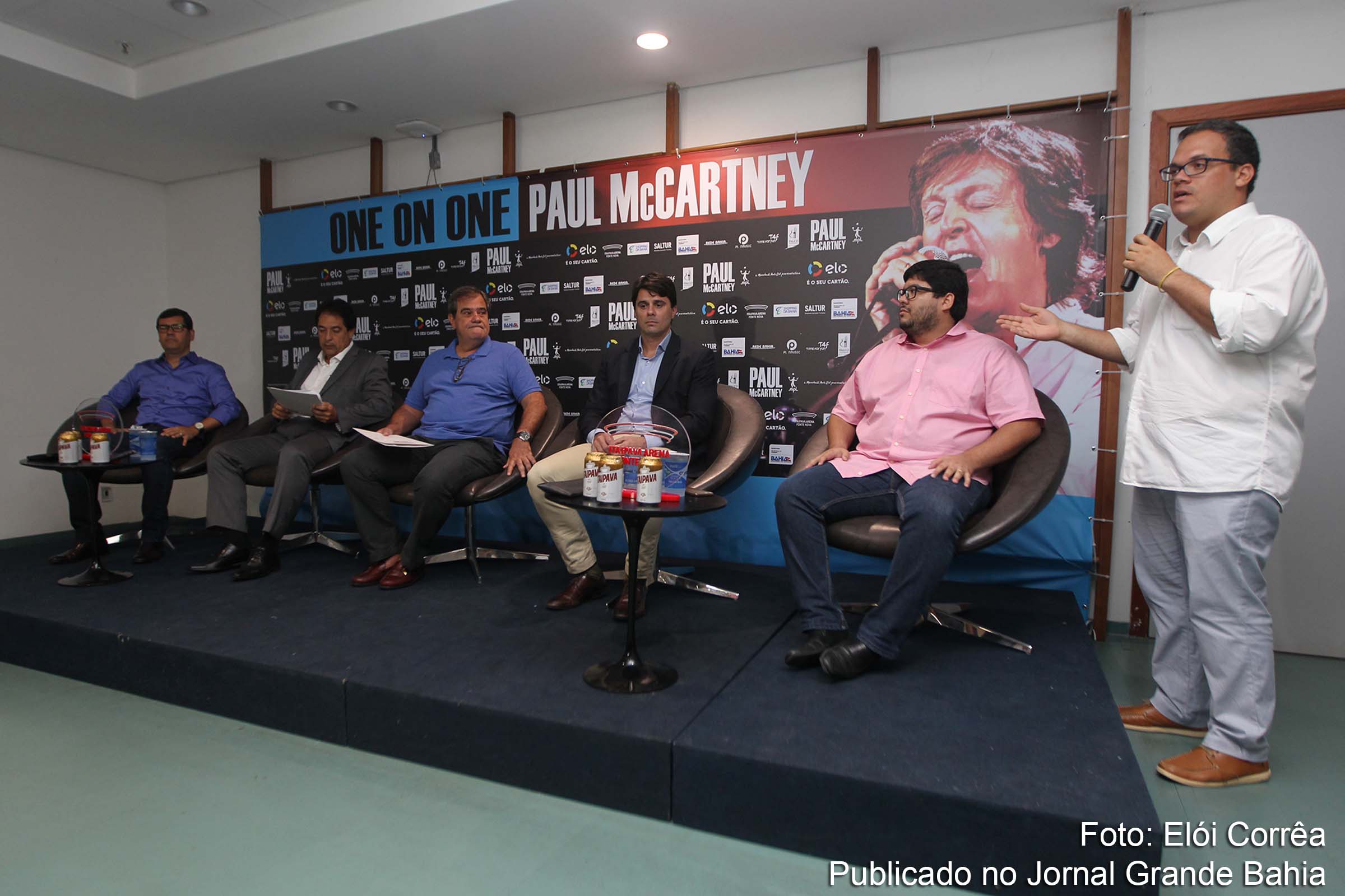 Coletiva de imprensa sobre turnê do cantor Paul McCartney em Salvador.
