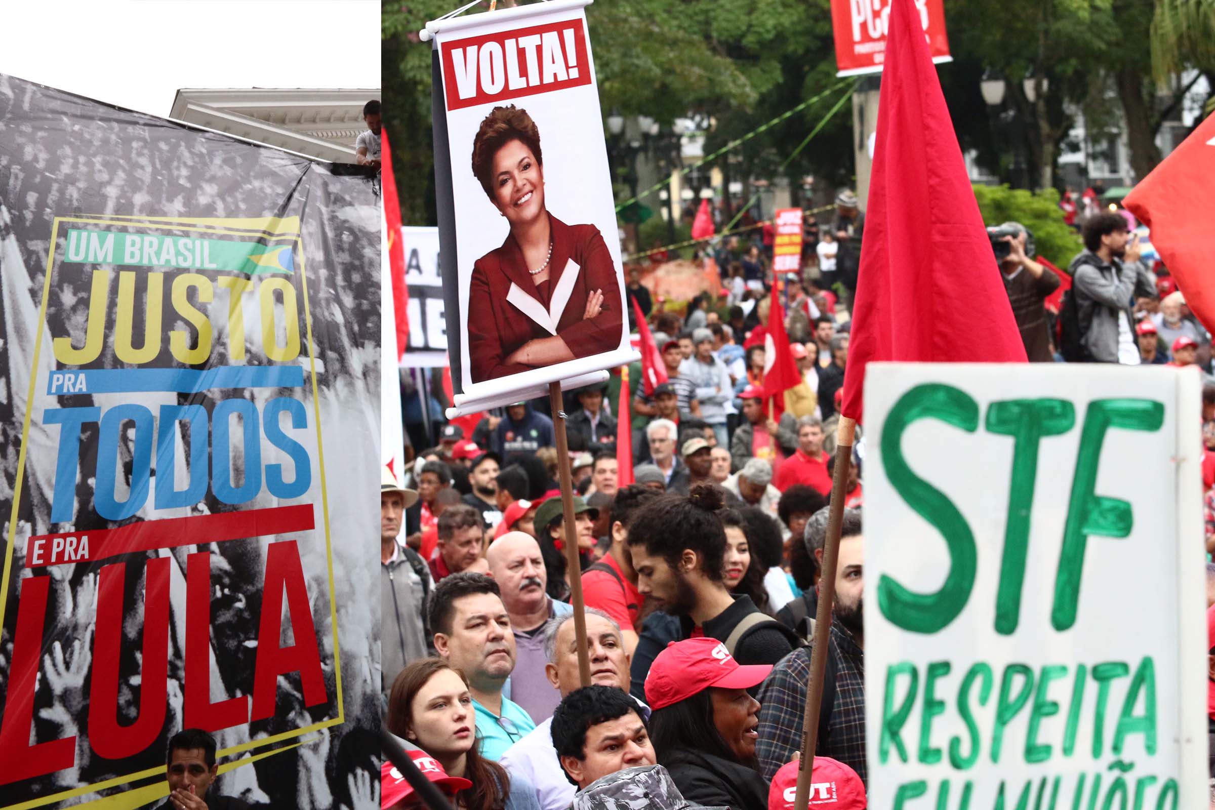 Movimentos saem em defesa dos líderes populares Lula e Dilma Rousseff.