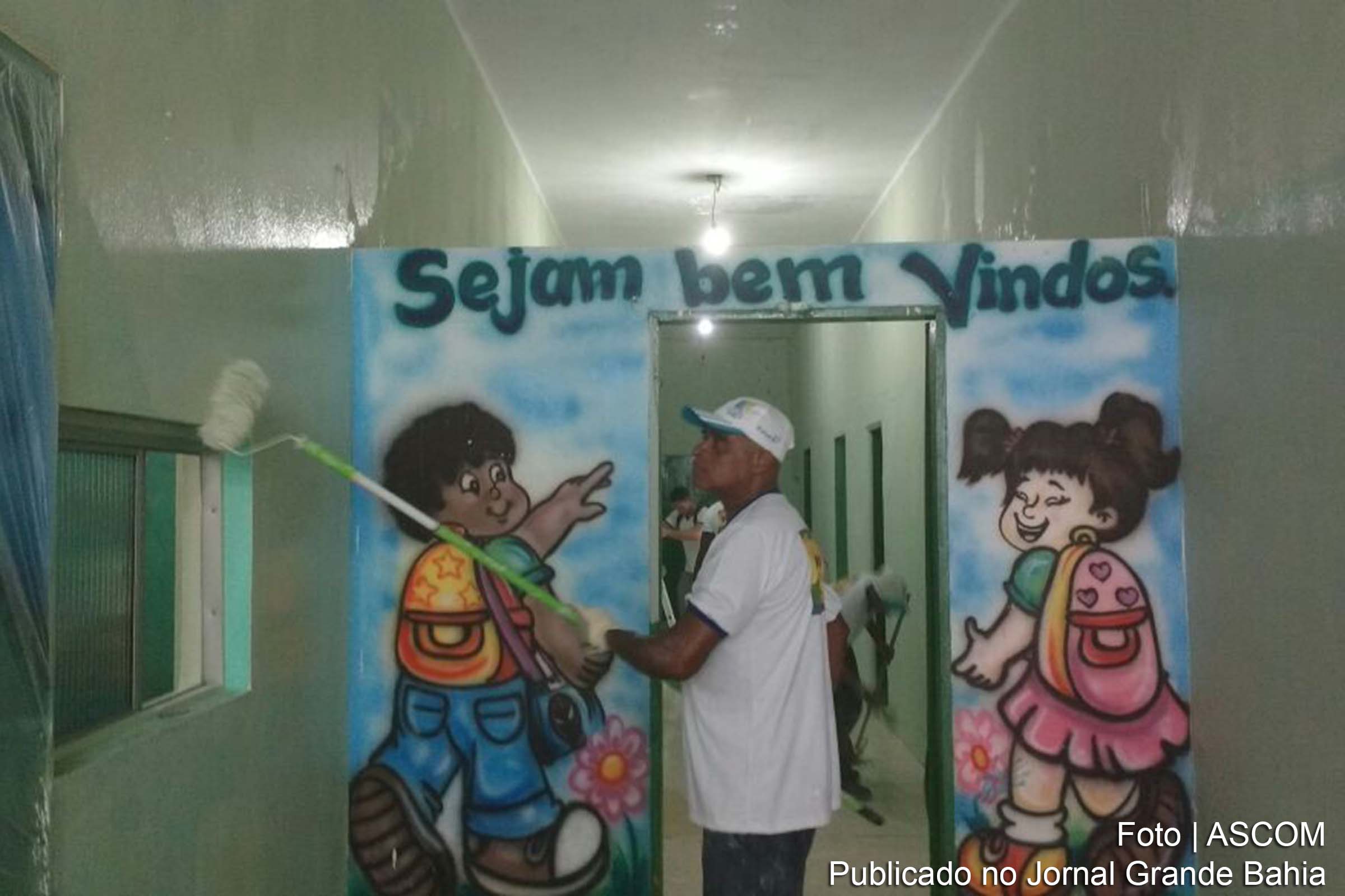 Pintores imobiliários revitalizam espaços da creche comunitária São Judas do Bom Viver.