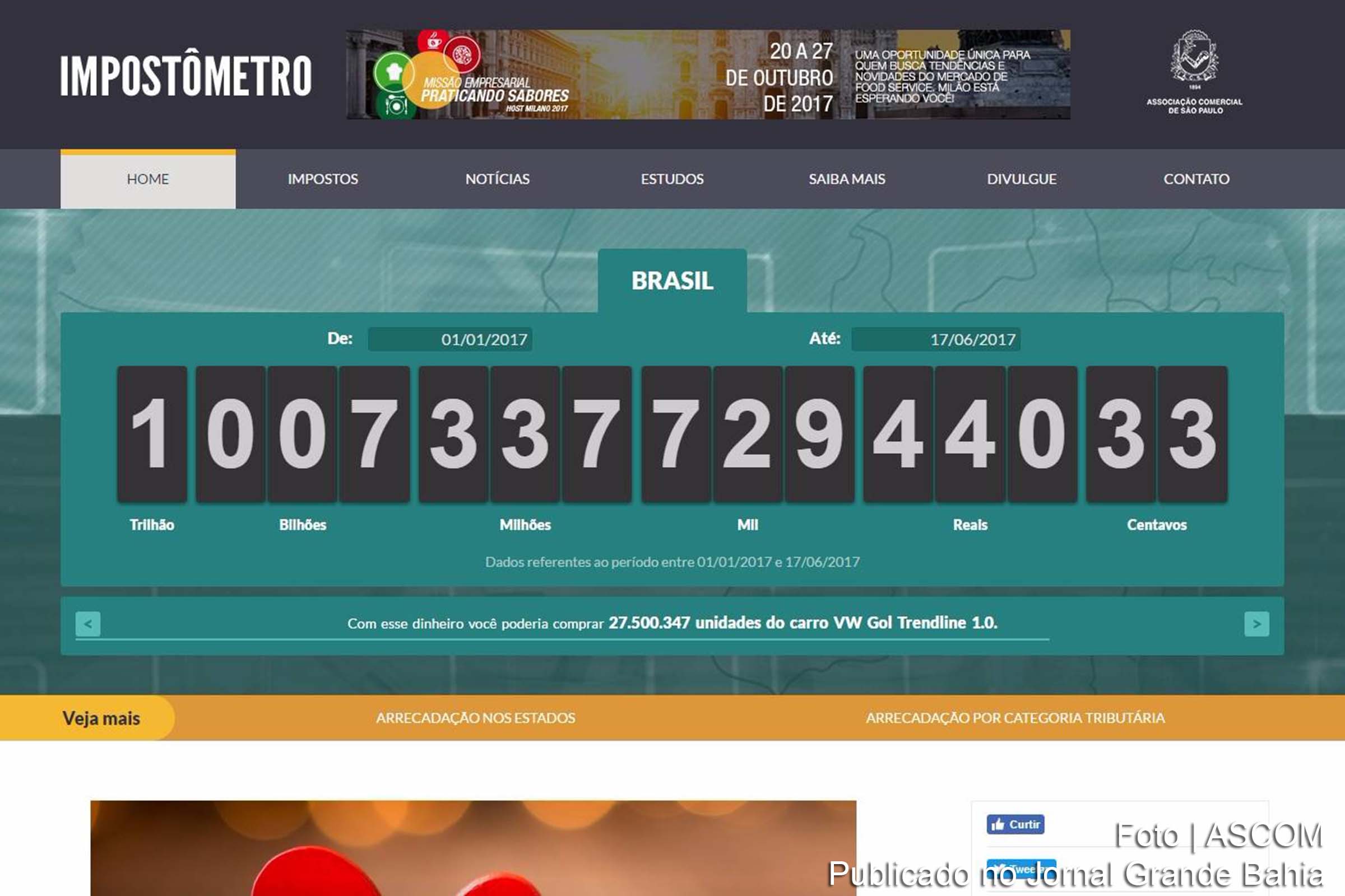 População brasileira pagou R$ 1 trilhão.