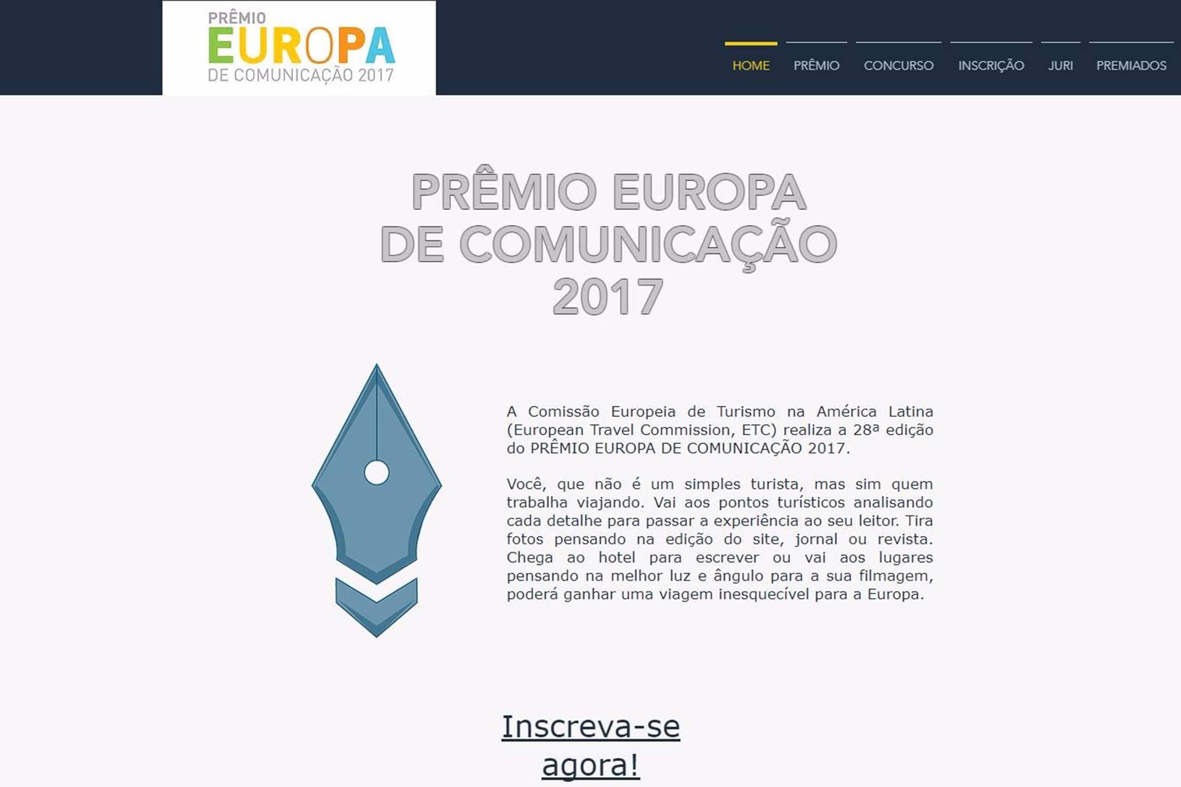Aberta inscrições para o 'Prêmio Europa de Comunicação 2017'.