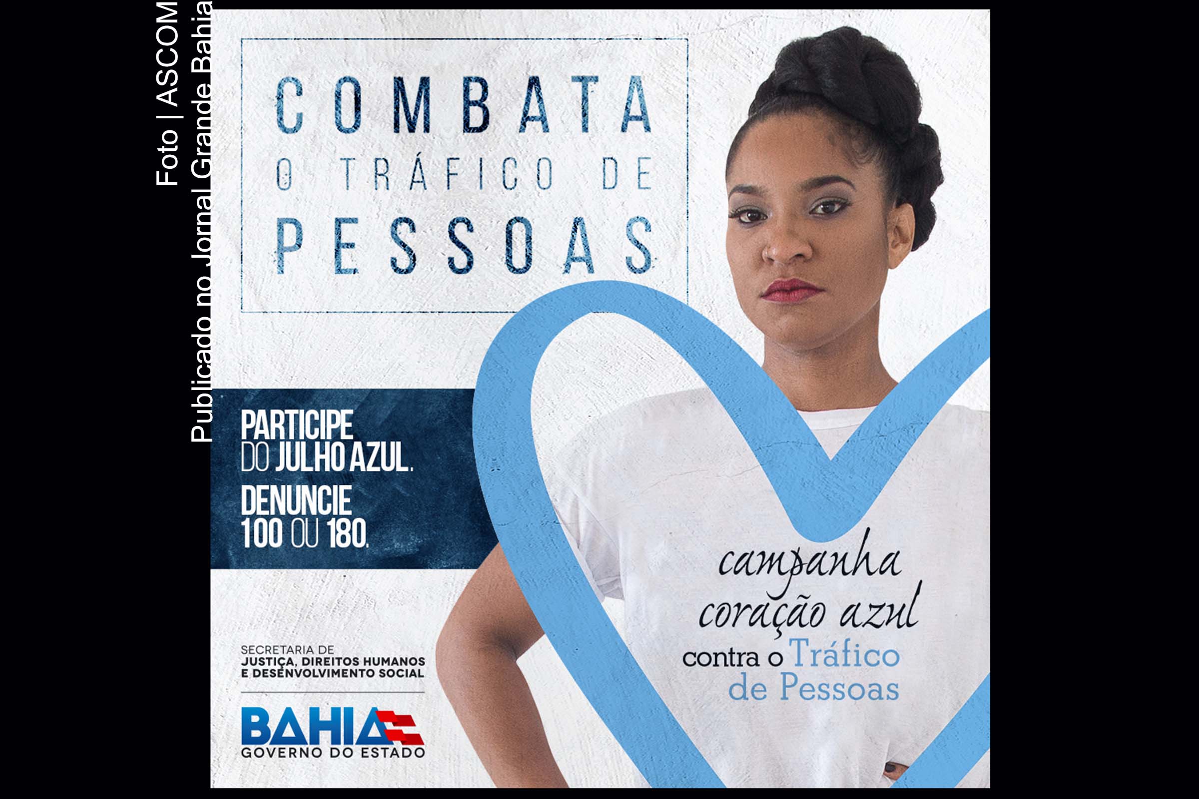 Cartaz da campanha 'Coração Azul'.