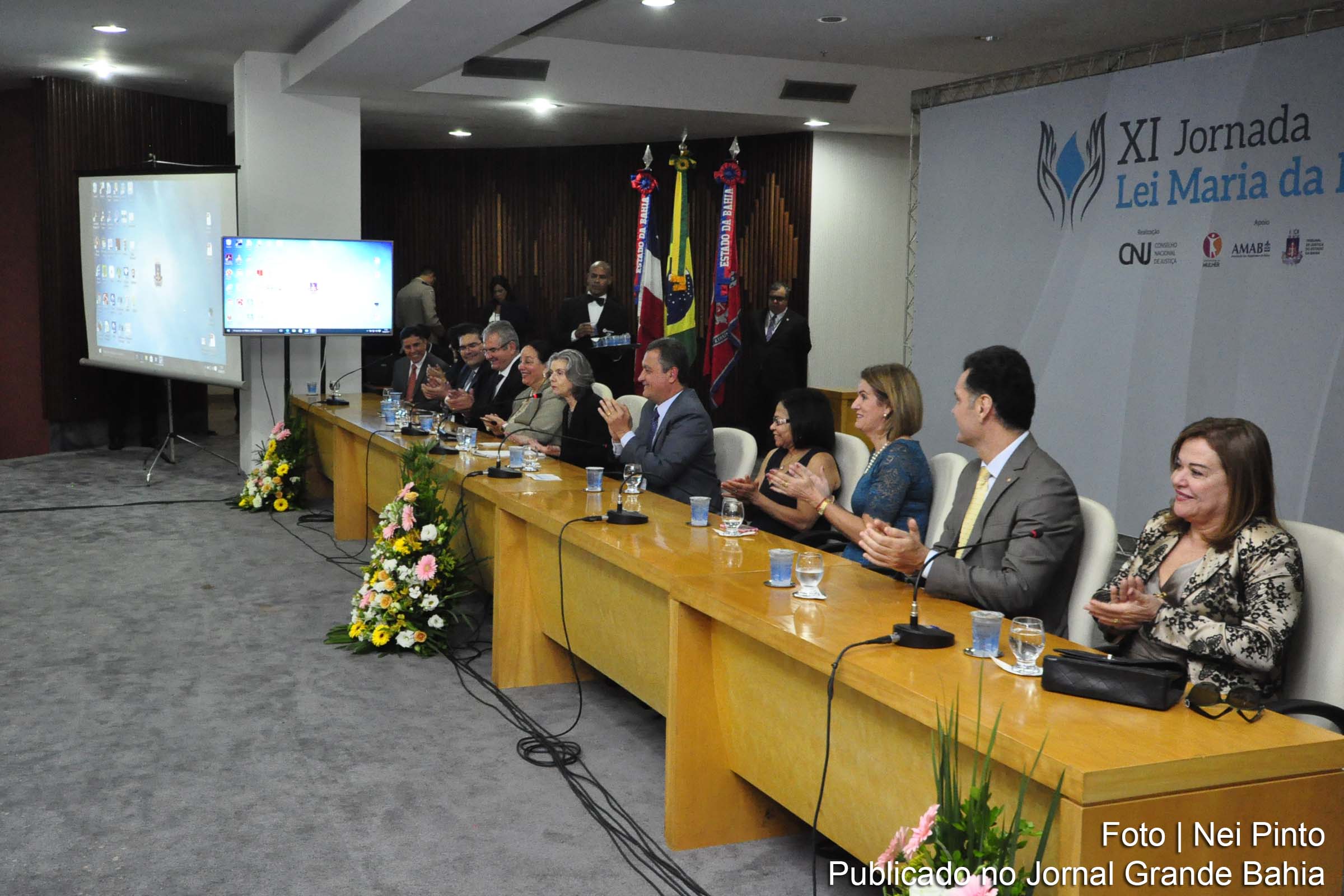 Ministra Cármen Lúcia participa da cerimônia de abertura da XI Jornada Maria da Penha. Evento foi presidido pela presidente do Tribunal de Justiça da Bahia (TJBA), desembargadora Maria do Socorro Barreto Santiago, e contou com a presença do governador Rui Costa.