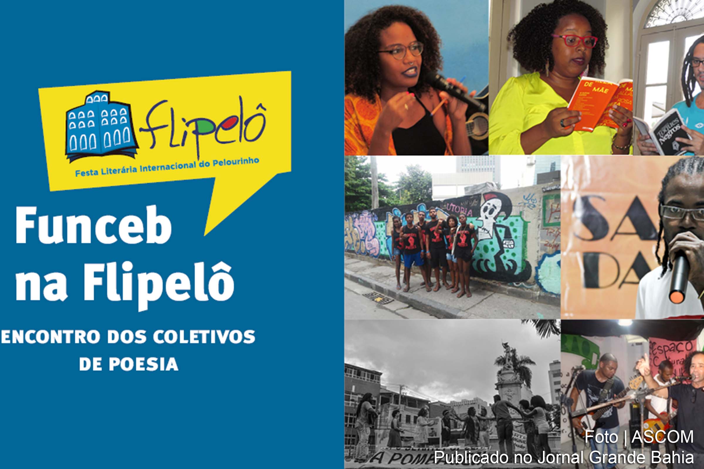 Cartaz anuncia Encontro dos Coletivos de Poesia durante a Flipelô.