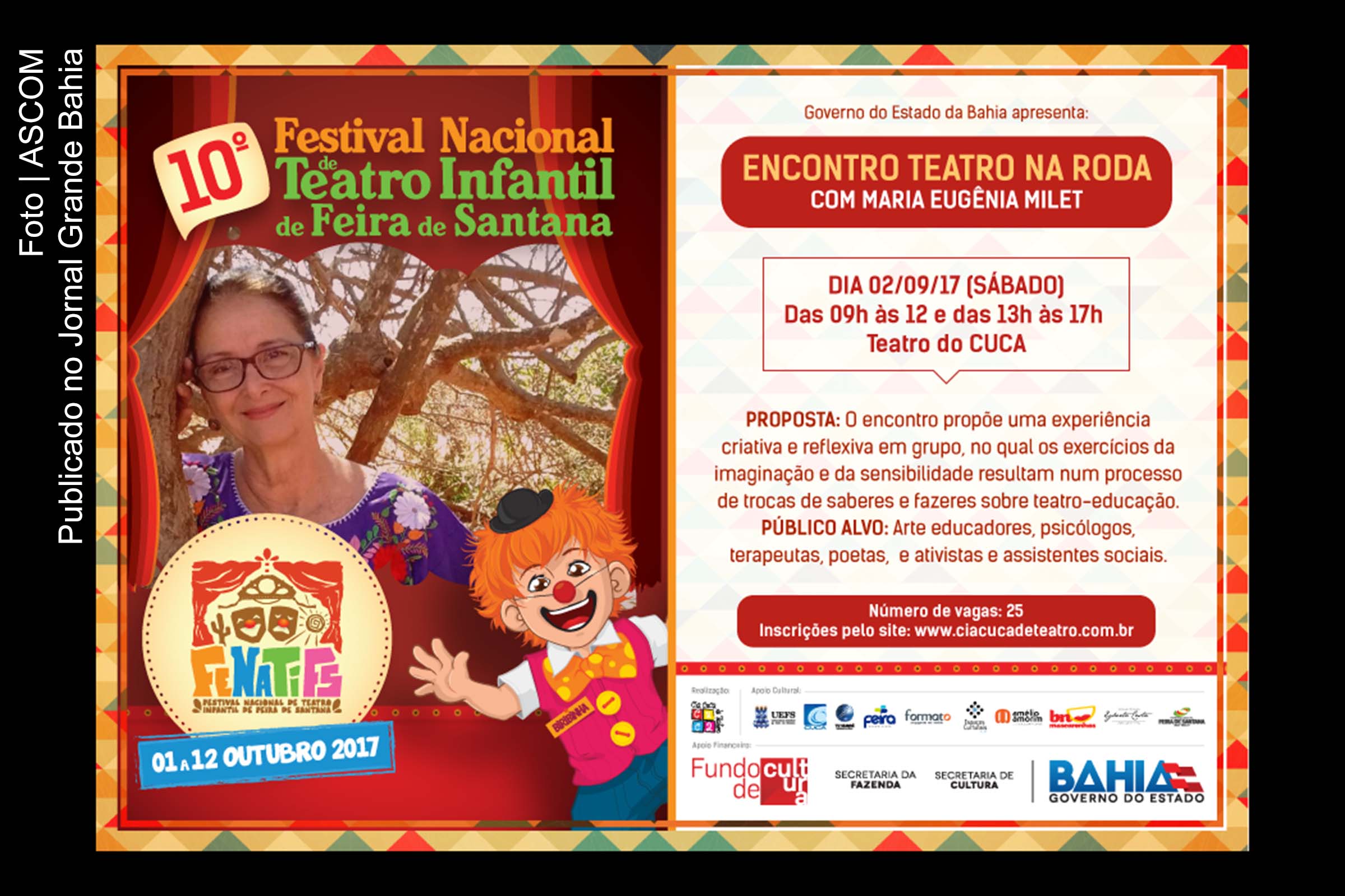 Maria Eugênia Milet palestra durante ‘Encontro Teatro na Roda', atividade é parte da programação do 10º FENATIFS.