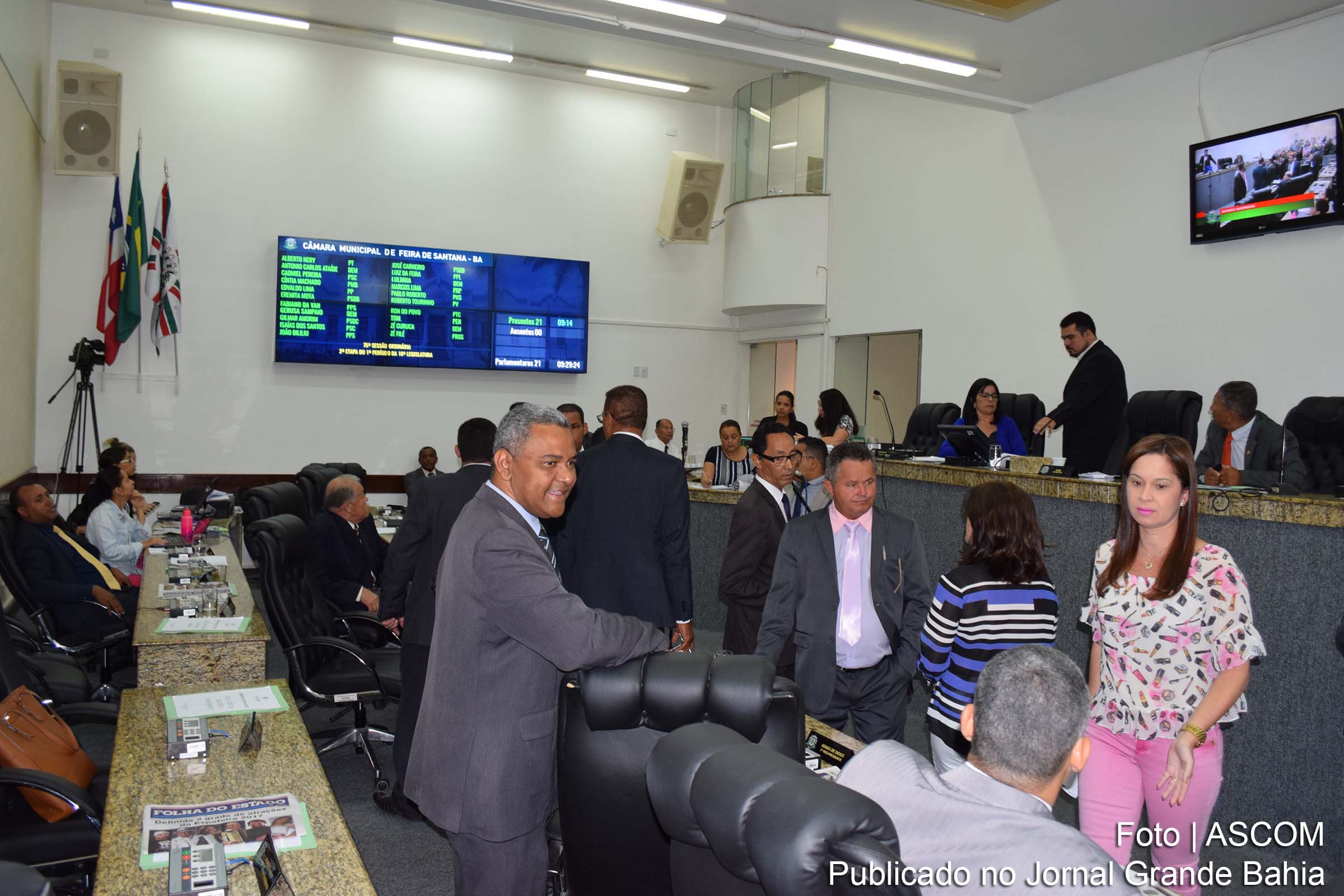 Durante sessão ordinária, vereadores declaram apoio à candidatura de José Carneiro à Presidência da Câmara Municipal de Feira de Santana.