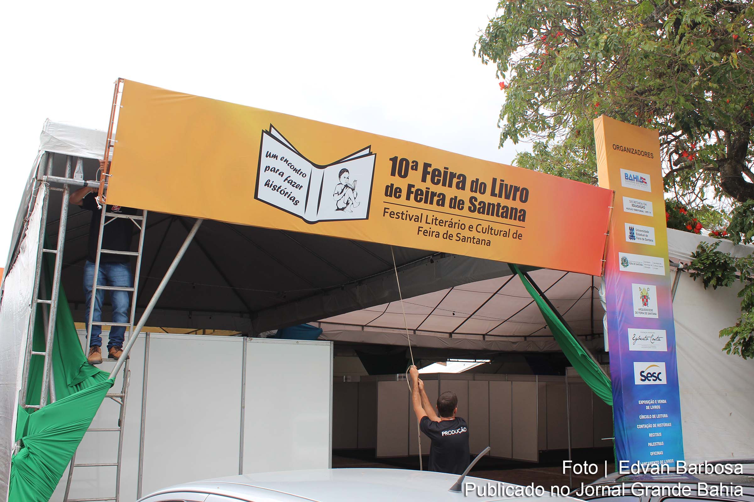 Espaço montado para a 10ª Feira do Livro de Feira de Santana.