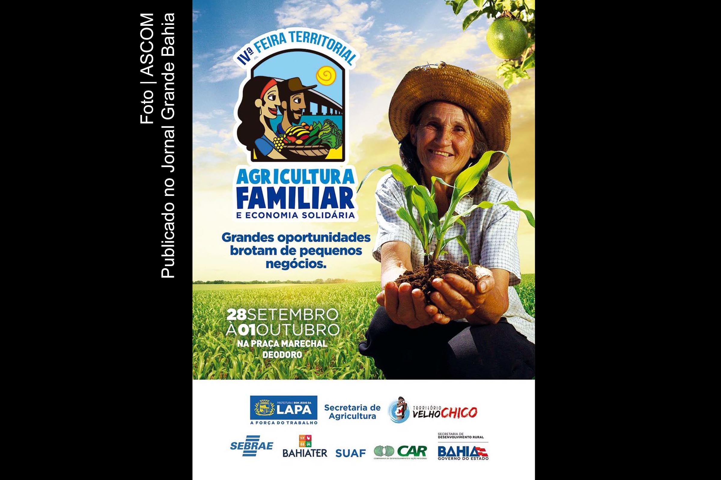 Cartaz anuncia IVª Feira Territorial da Agricultura Familiar e Economia Solidária.