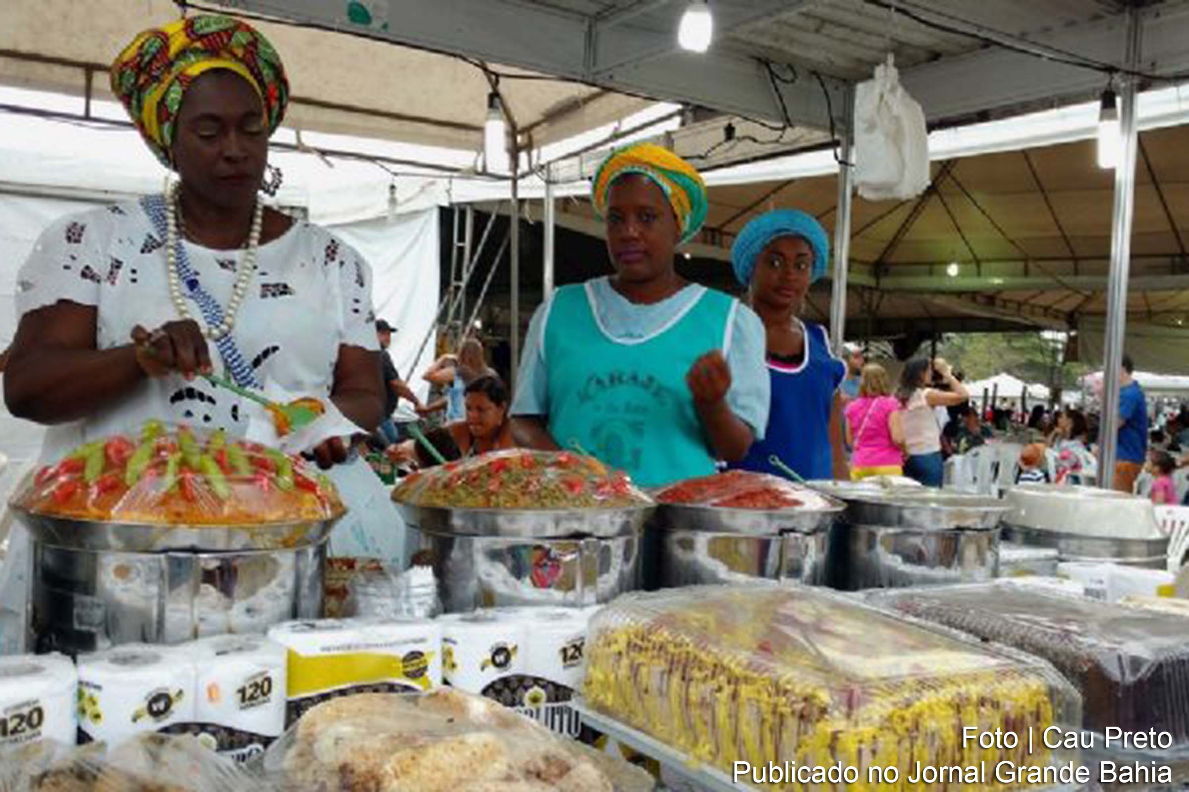 Vendedoras de acarajé na Expofeira 2017.