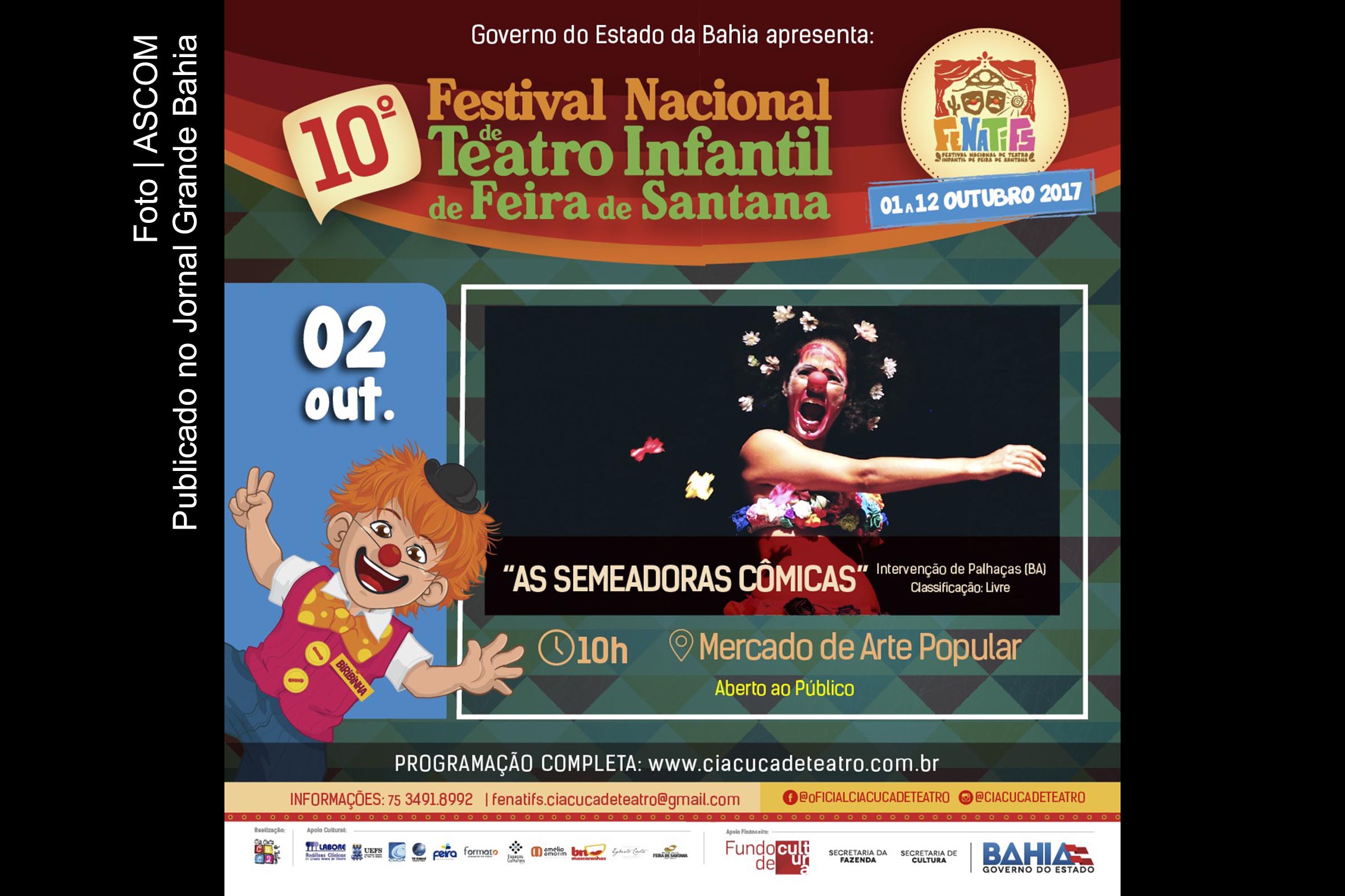 Cartaz anuncia 'Semeadoras Cômicas'.