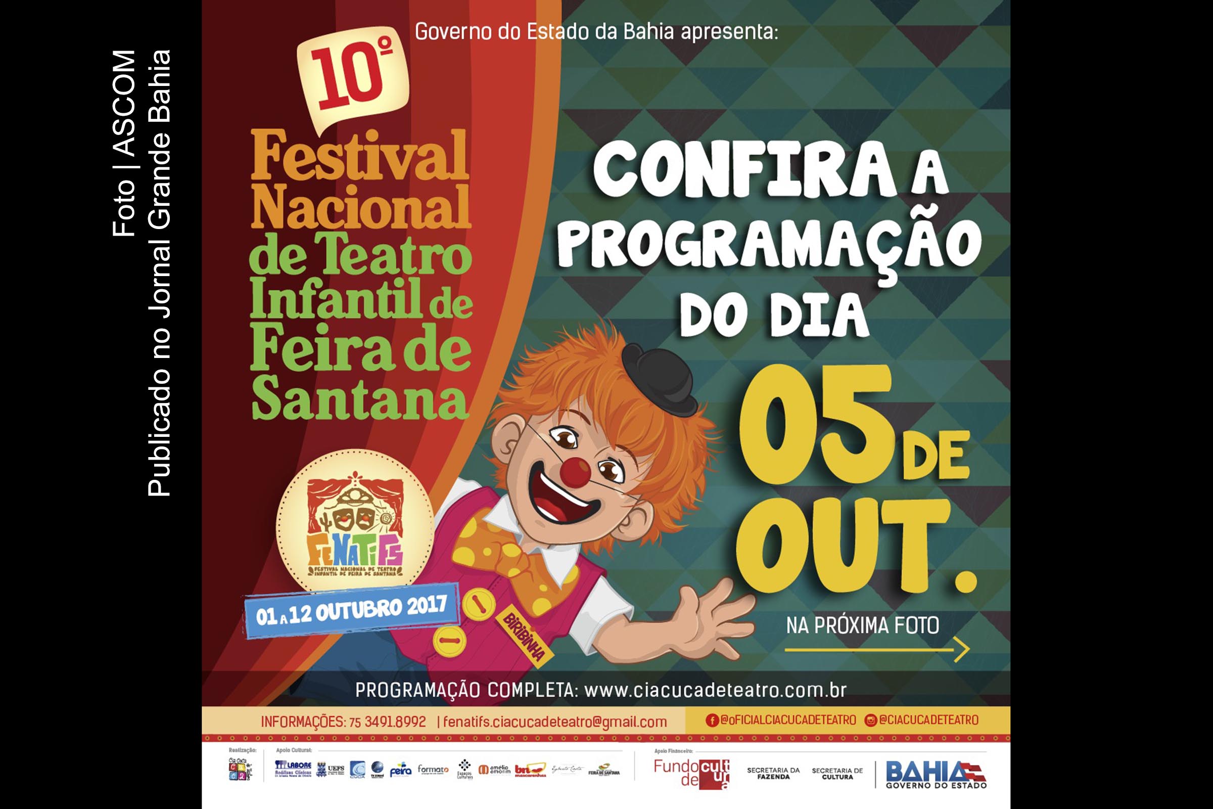 Cartaz anuncia programação do 10º FENATIFS.