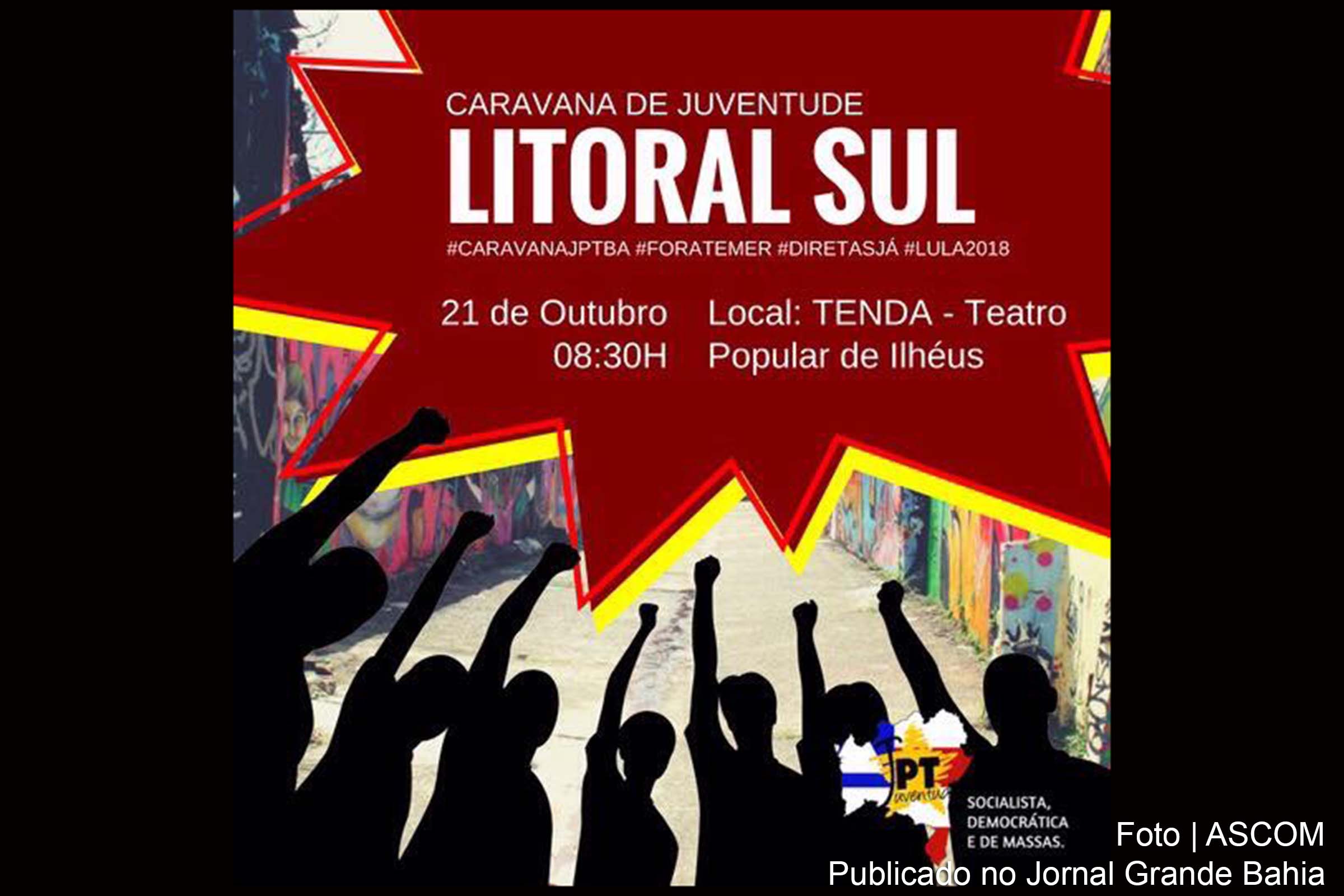 Cartaz da 'Caravana de Juventude Litoral Sul'.