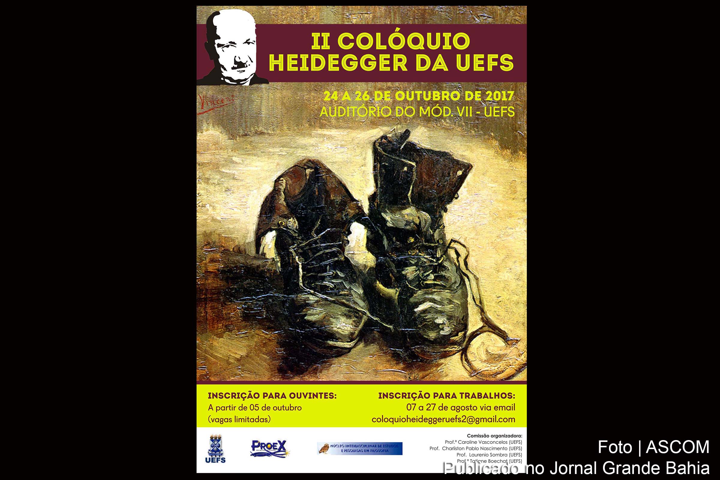 Cartaz anuncia 'II Colóquio Heidegger'.