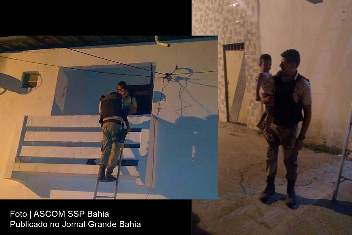 Criança é resgatada pela PM, em Alagoinhas. O menor e a mãe foram encaminhadas junto com o Conselho Tutelar para Delegacia Territorial.