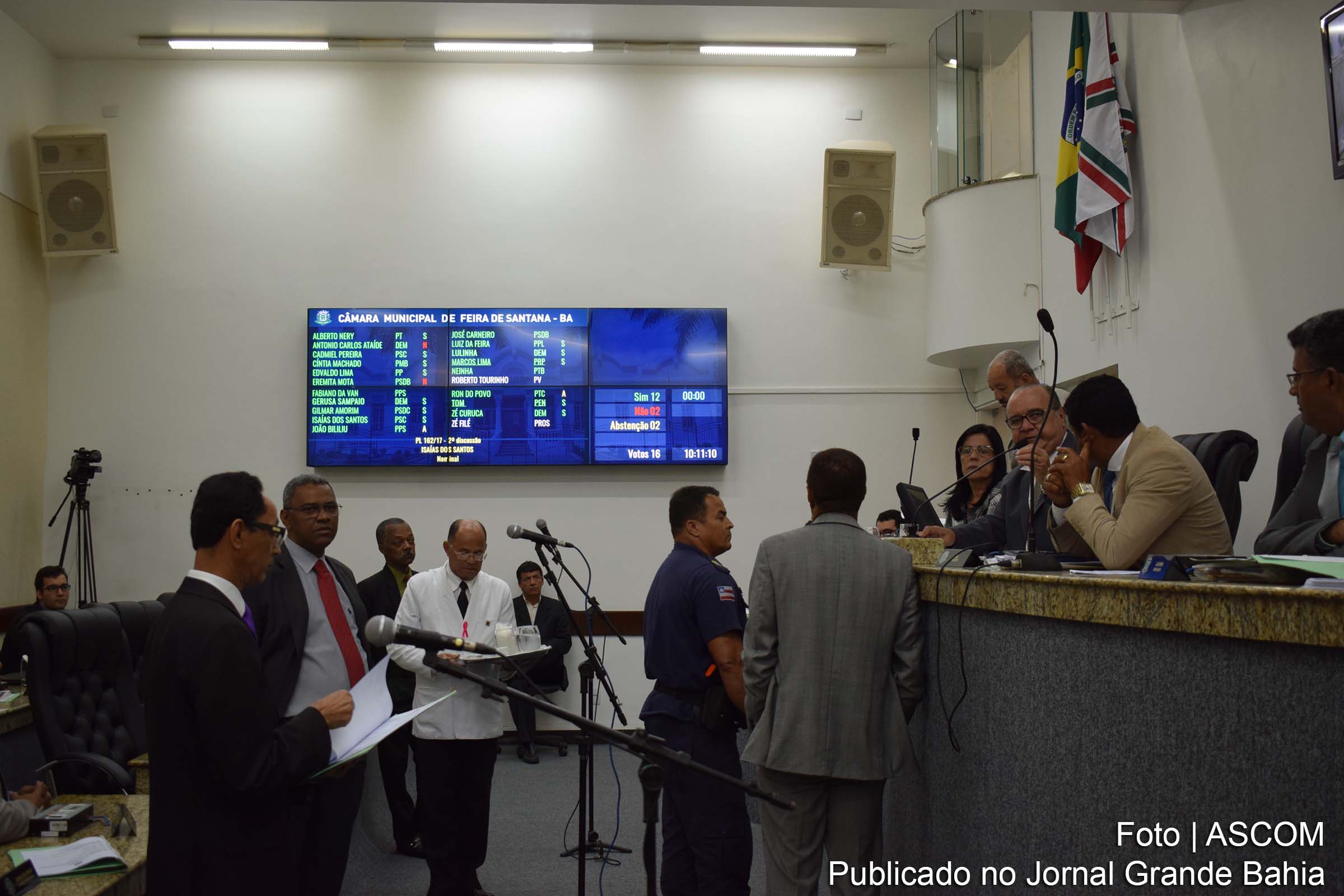 Votação do Projeto de Lei de nº 187/2017 no plenário da Câmara Municipal de Feira de Santana.