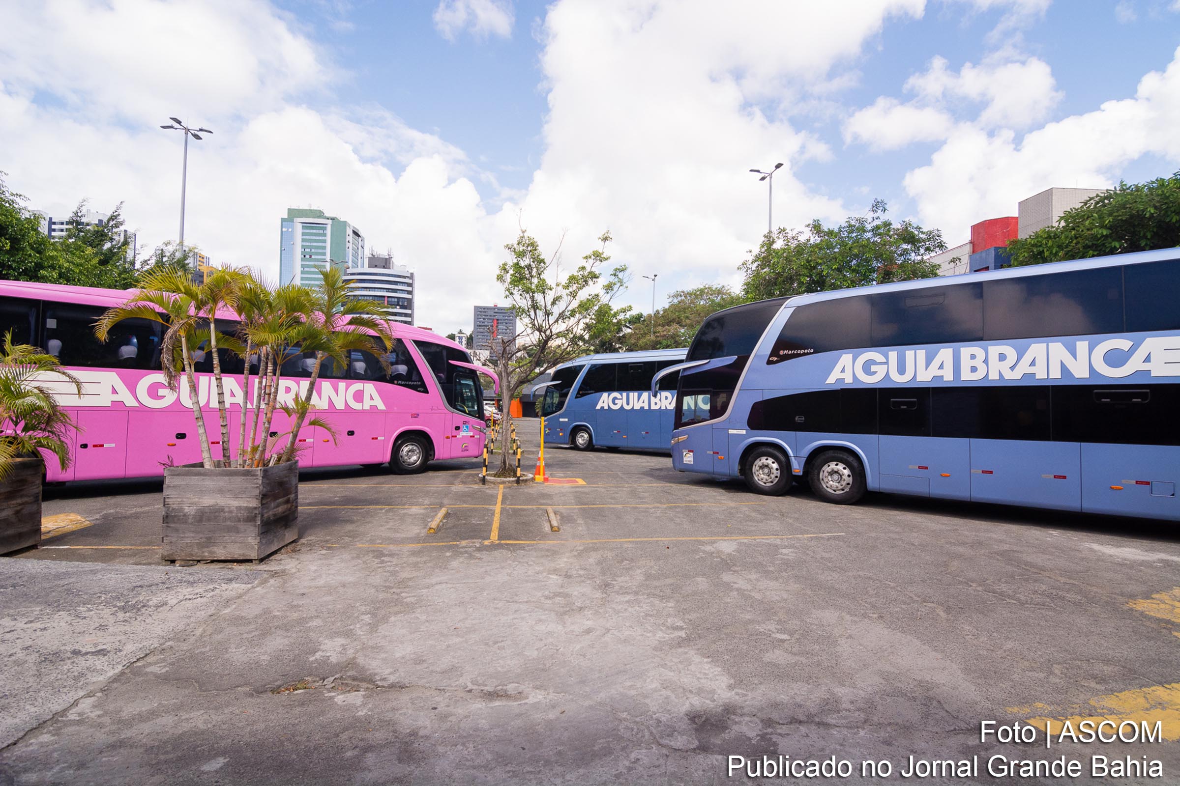 Viação Águia Branca apresenta moderna frota de ônibus.