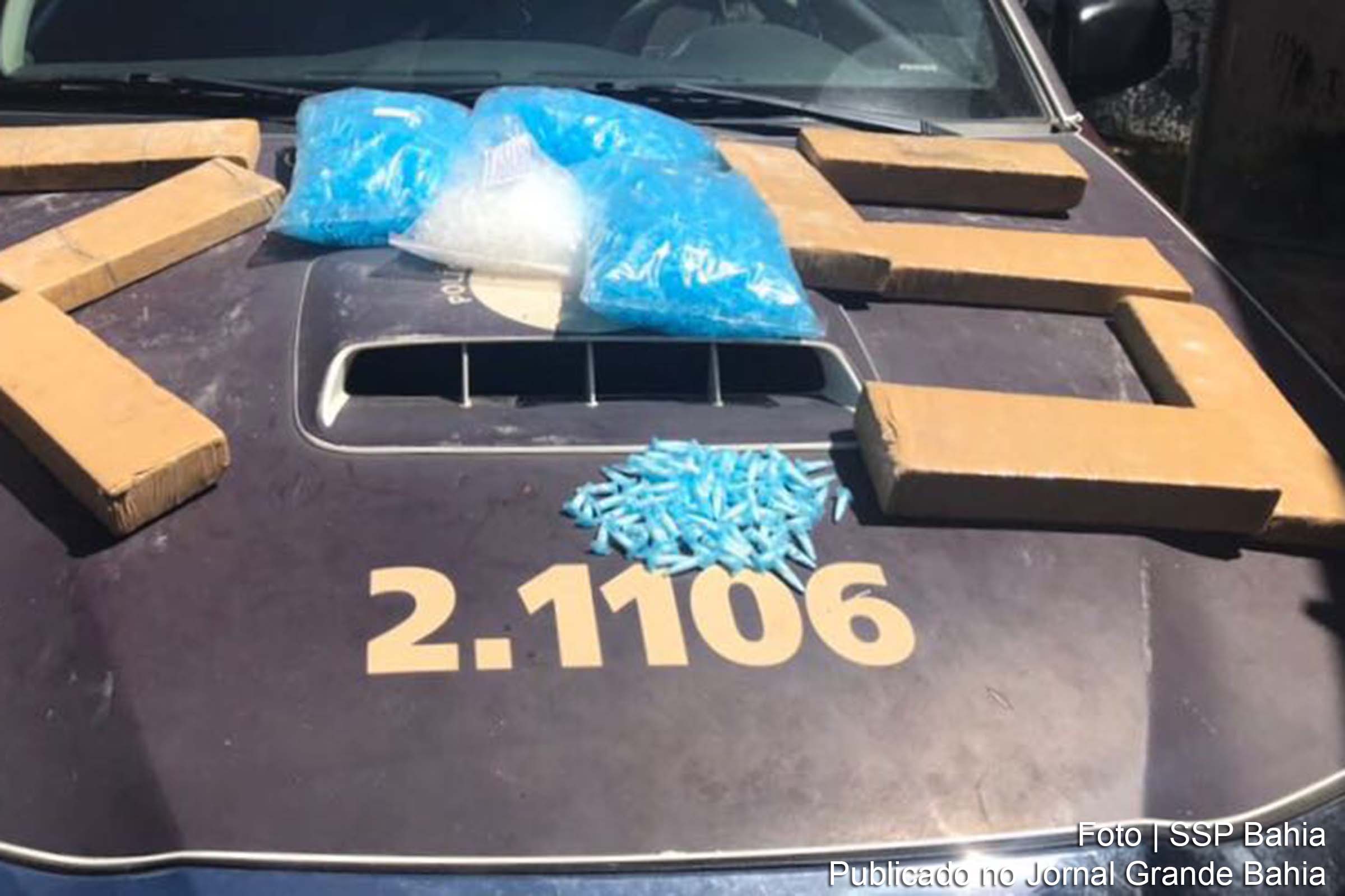 Entorpecentes apreendidos por equipes da Rondesp Atlântico, em Salvador.