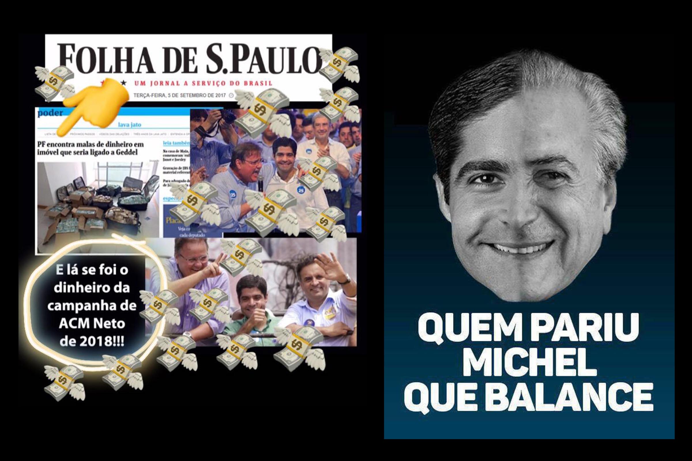 2017 começou com a classe política acuada chega ao fim com presidente Michel Temer e outros personagens acusados de corrupção se mantendo firmes em seus cargos. Nas redes sociais, memes associam políticos com Caso Lava Jato e malas de dinheiro.