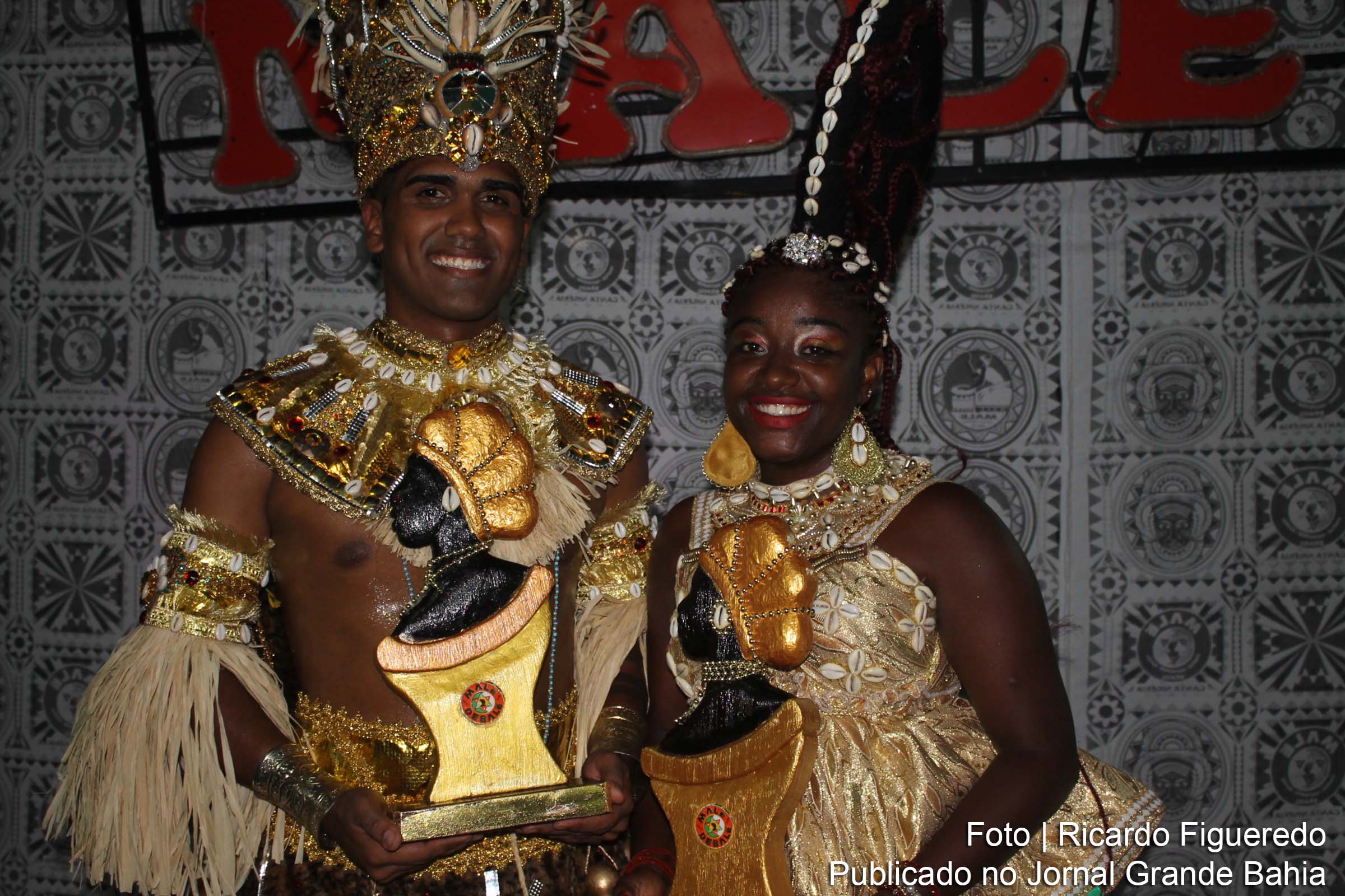 Rei e Rainha do Bloco Afro Malê Debalê para o ano de 2018.