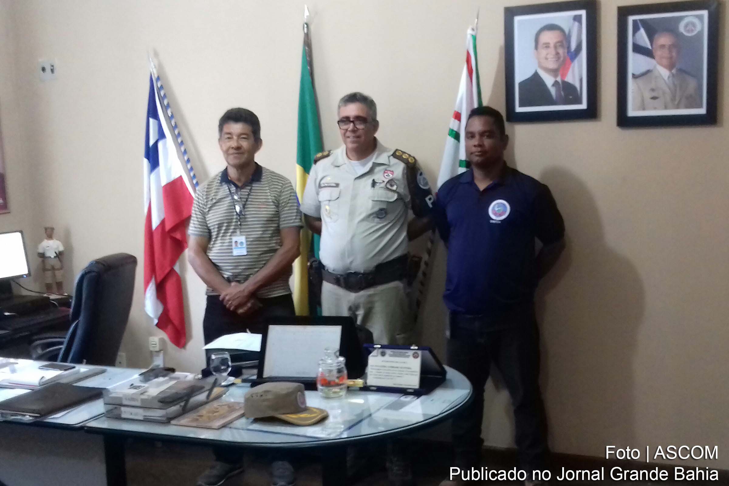 Visita de representantes da Associação de Praças da Polícia Militar ao Comando de Policiamento Regional Leste, em Feira de Santana.