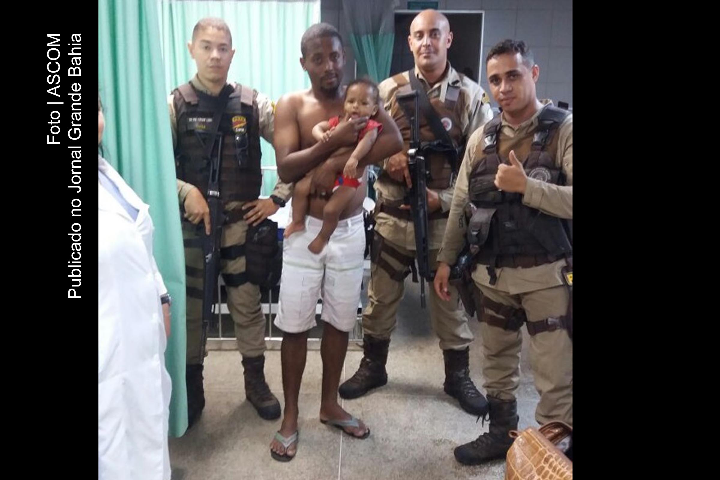 Militares faziam ronda na localidade Largo do Luso quando foram acionados pelo pai da criança.