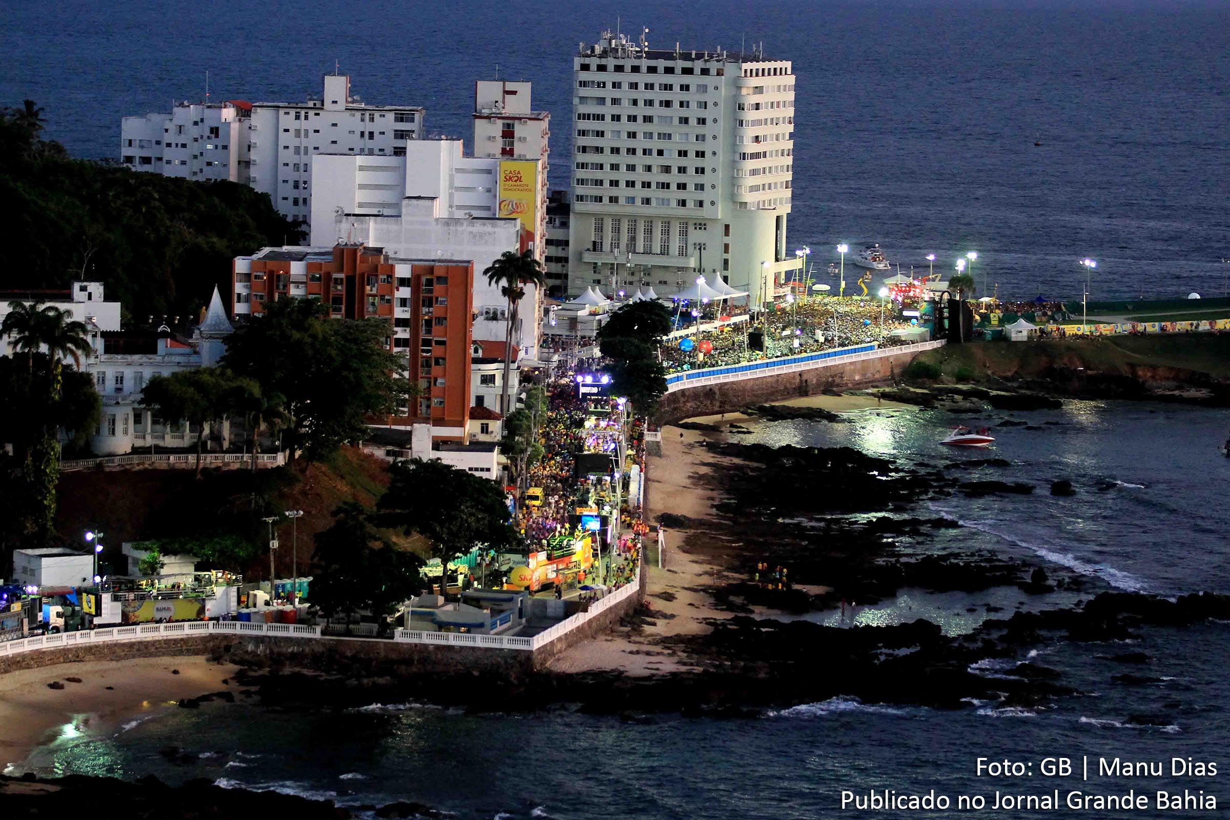 Vista aérea do carnaval 2018 de Salvador.