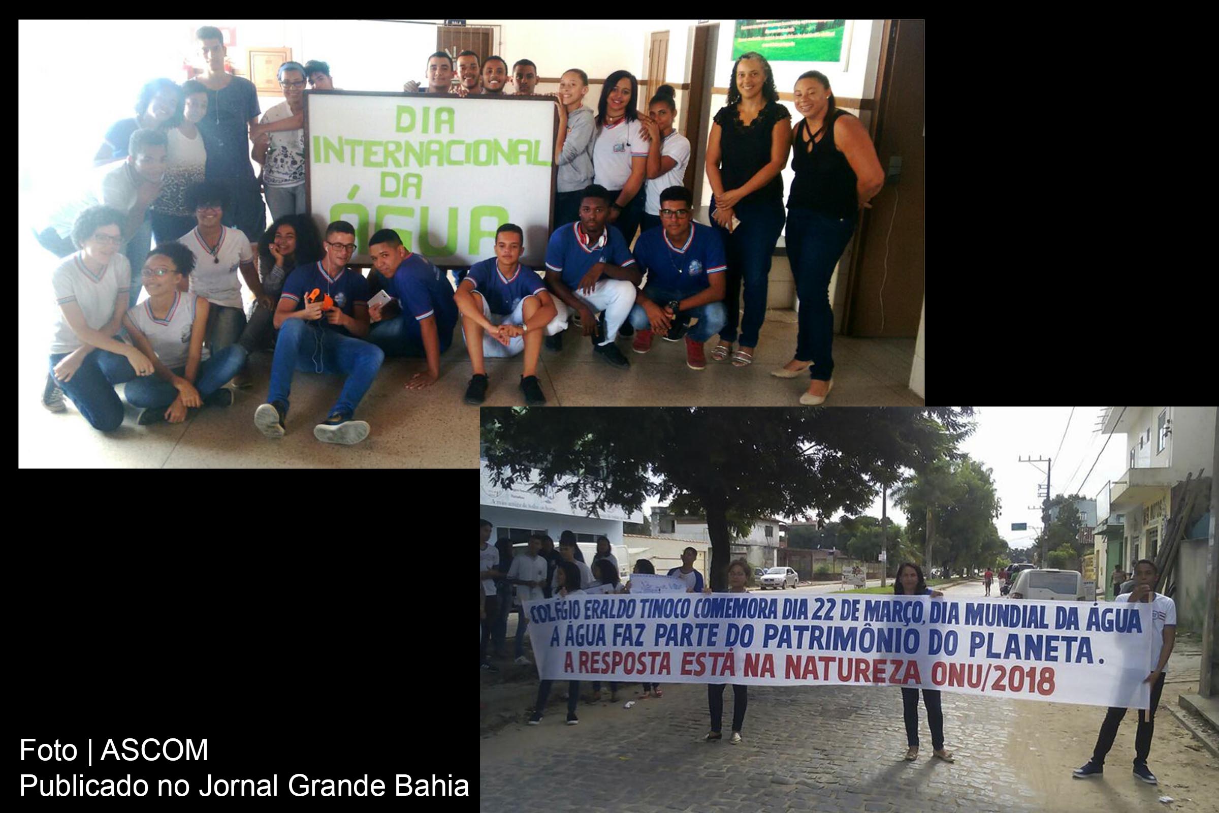 Alunos do Colégio Estadual Luciano Passos apresentam projeto no Dia Internacional da Água.