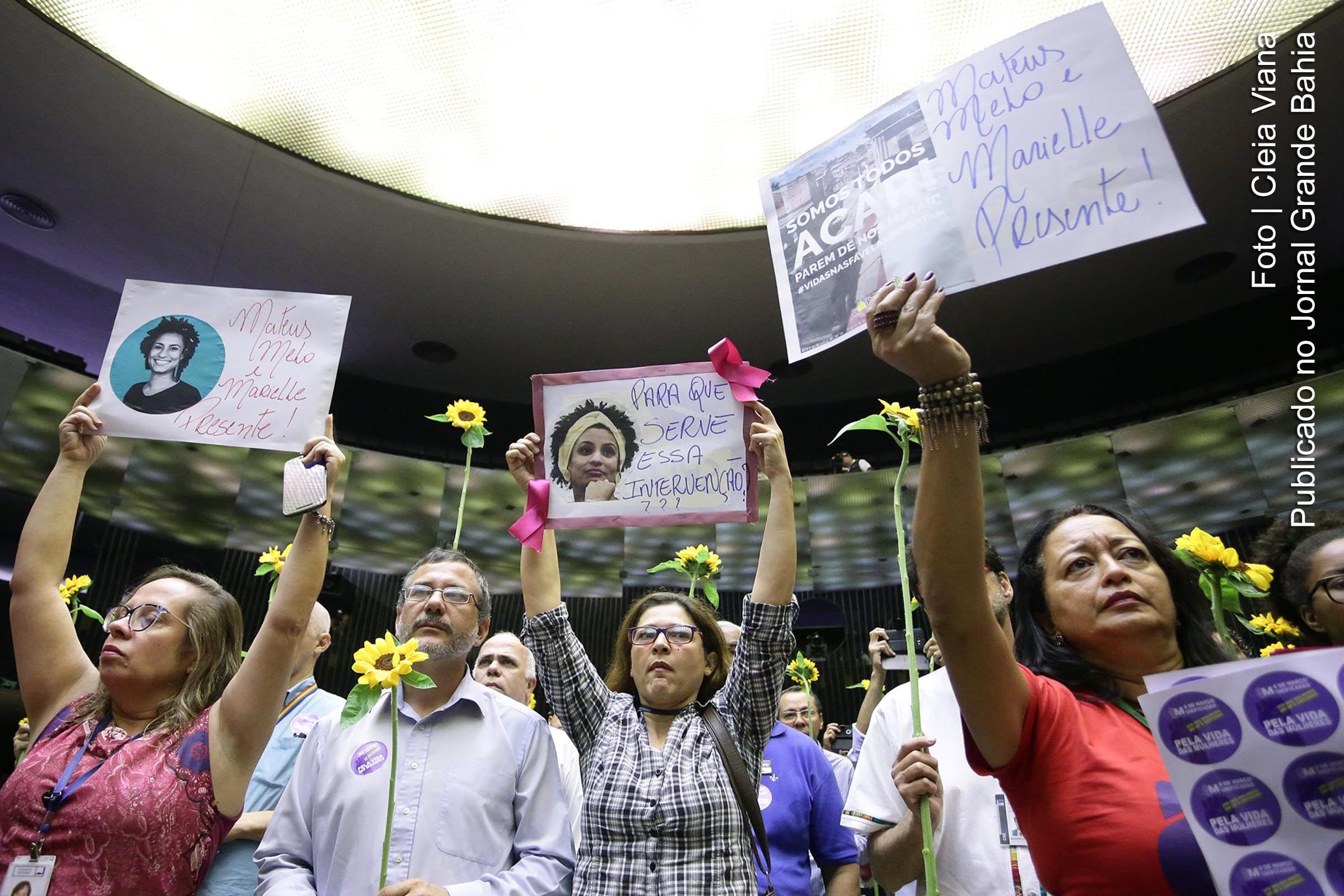 Homenagem à vereadora Marielle Francisco da Silva (PSOL/RJ). Líder feminista foi assassina.
